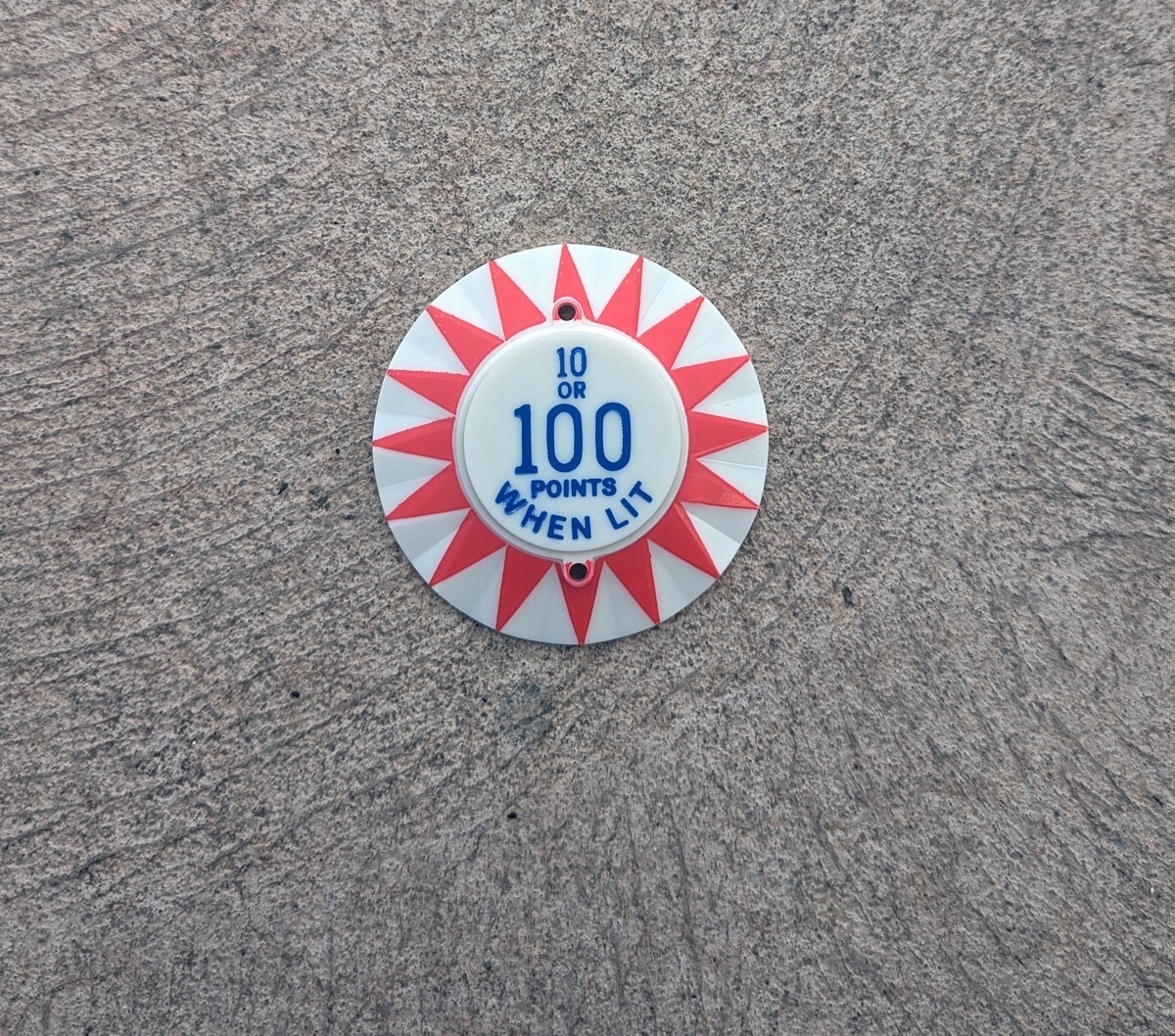 POP BUMPER CAP SUNBURST 10 or 100 Points When Lit R-B  3A-7187