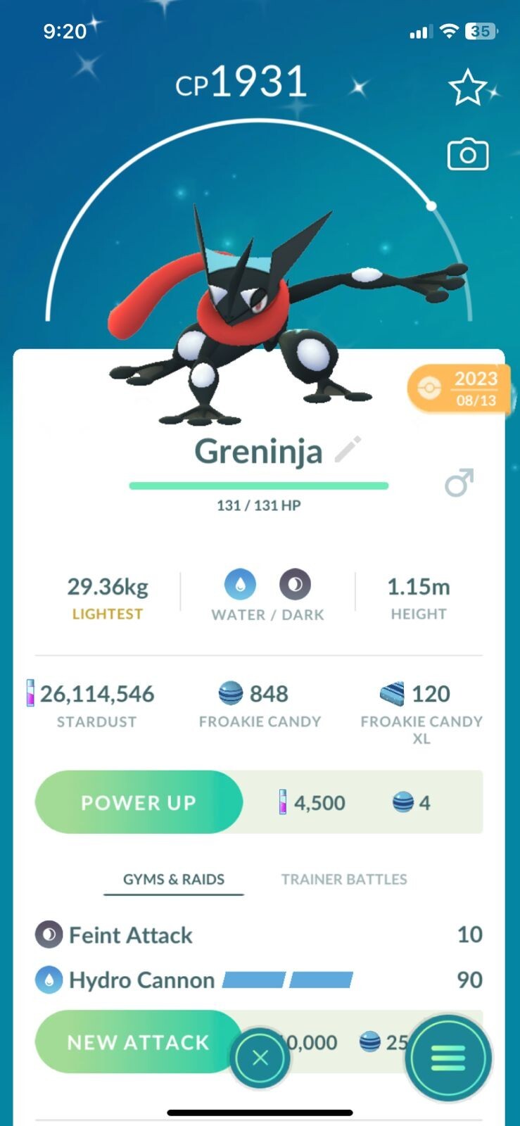 AMAZING!!! ✨ SHINY GRENINJA or FROAKIE!!! ✨ - PKMN GO!!! - NON REGISTERED!!!