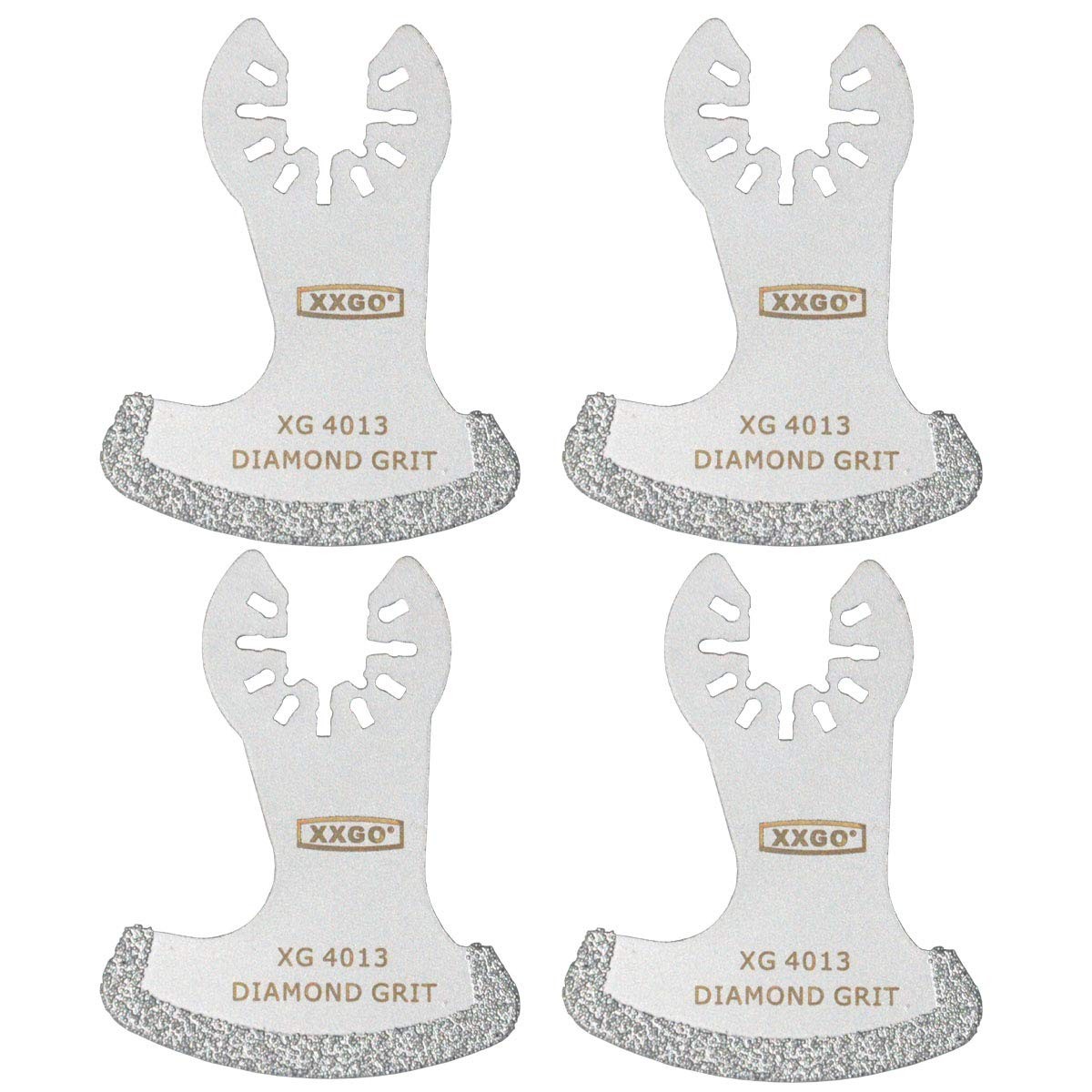 XXGO 4 Pcs Oscillating Multi Tool Diamond Segment Swing Grit 4 PCS, Silver