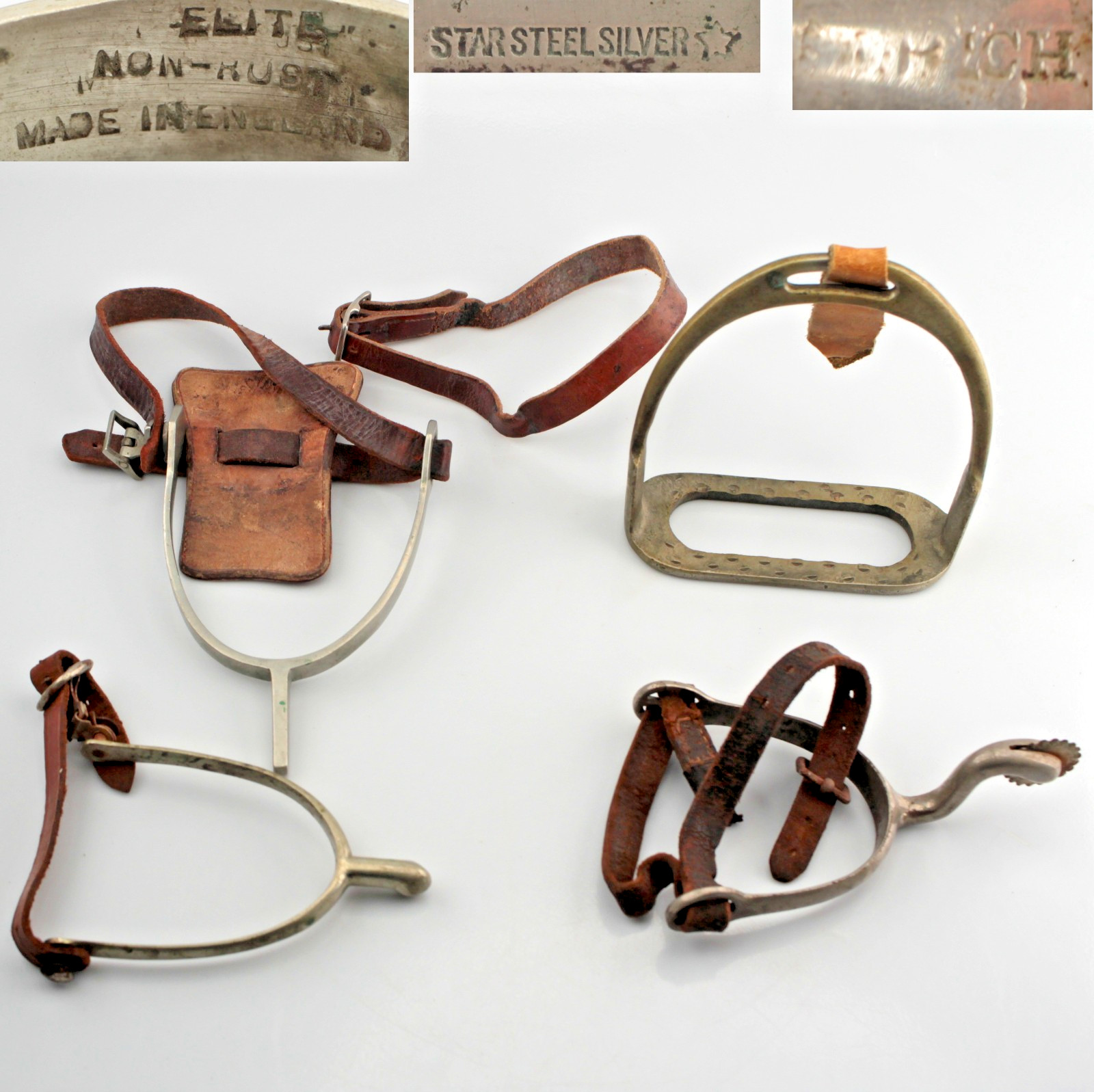 VTG Horse 4 pcs ELITE Non-Rust England, Starsteel Silver, Rich Spurs & Stirrup