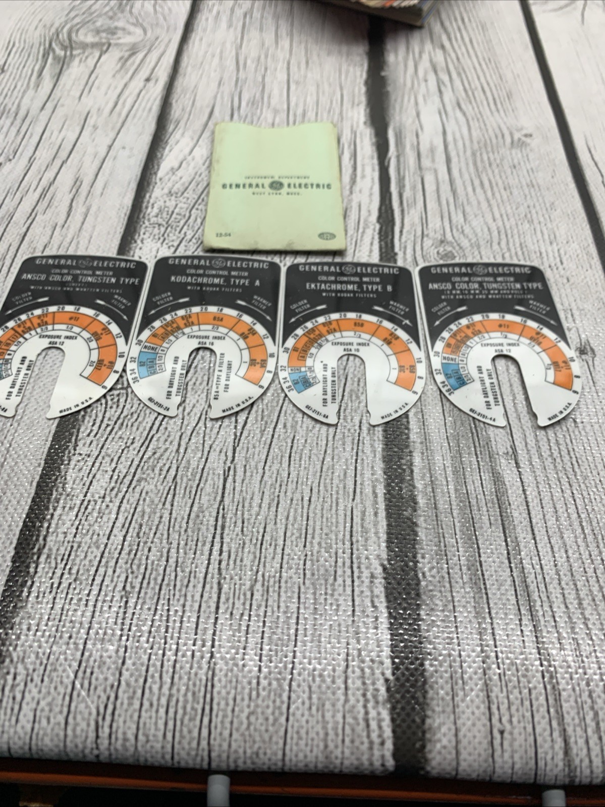 GENERAL ELECTRIC Color Control Meter SLIDES Only 4 All Different
