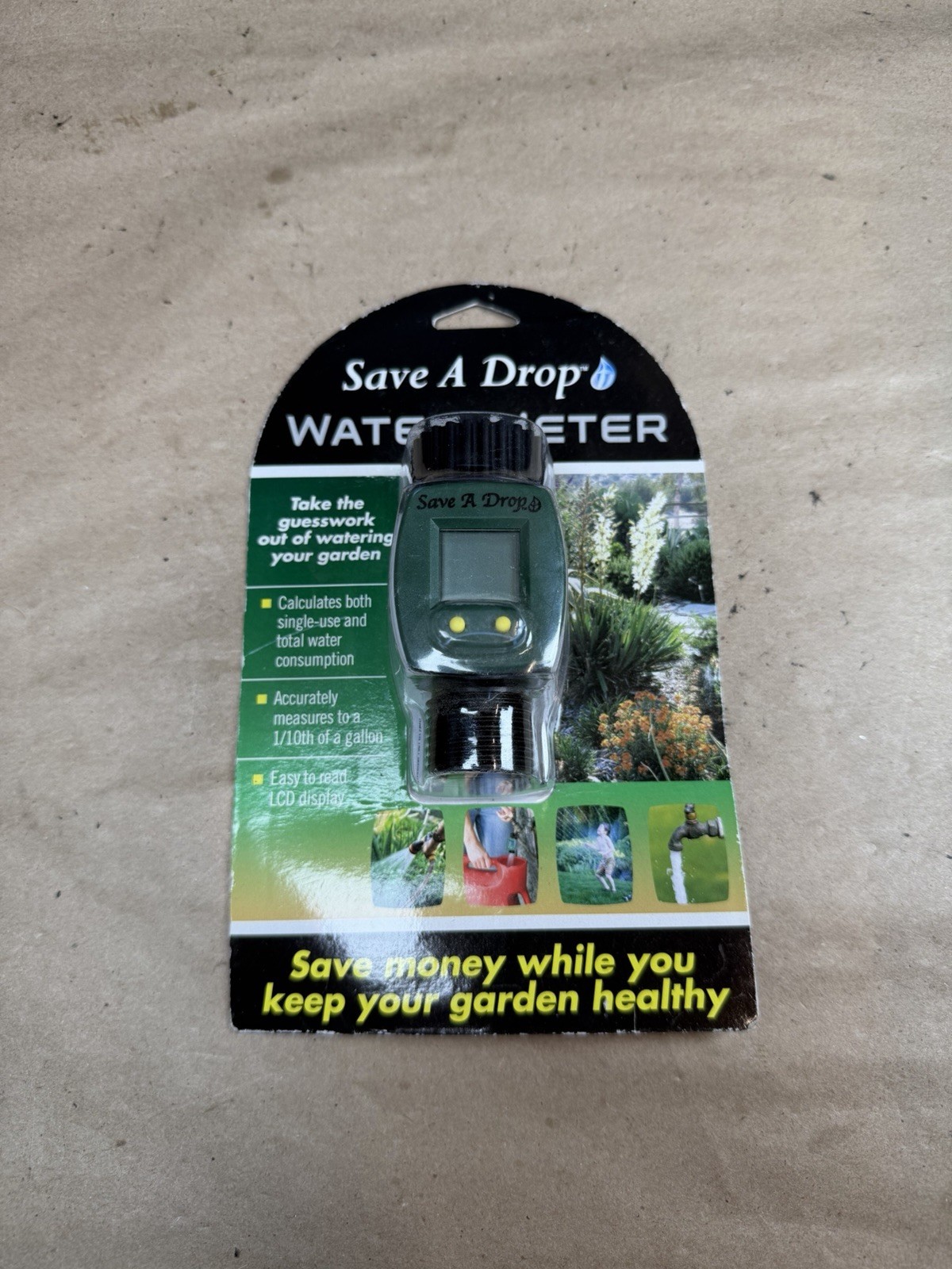 P0550 Water Consumption Meter Garden Hose Gal/Liters Flow Digital LCD Display