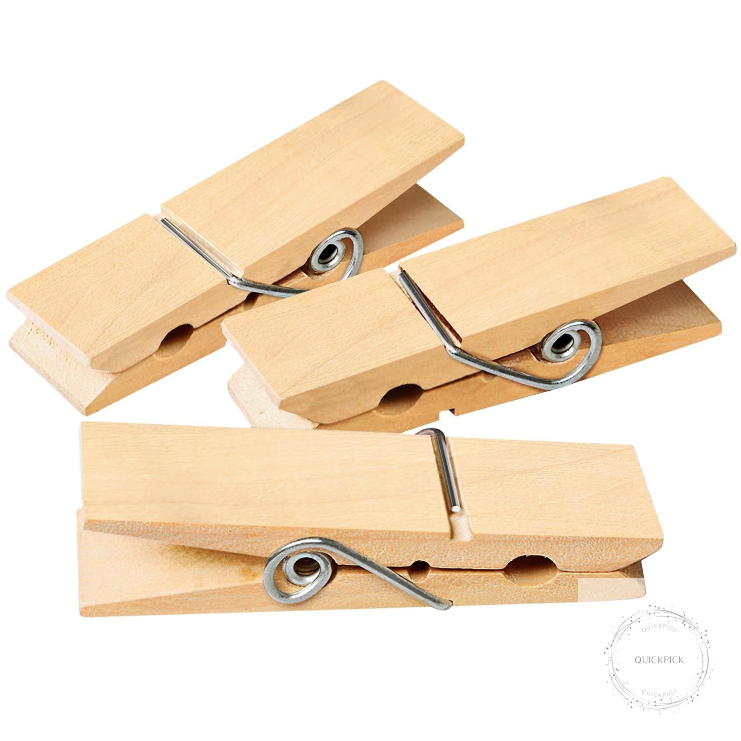 Clothes Pins, Sturdy and Heavy Duty Natural Wood Clips Wooden Clothespins for