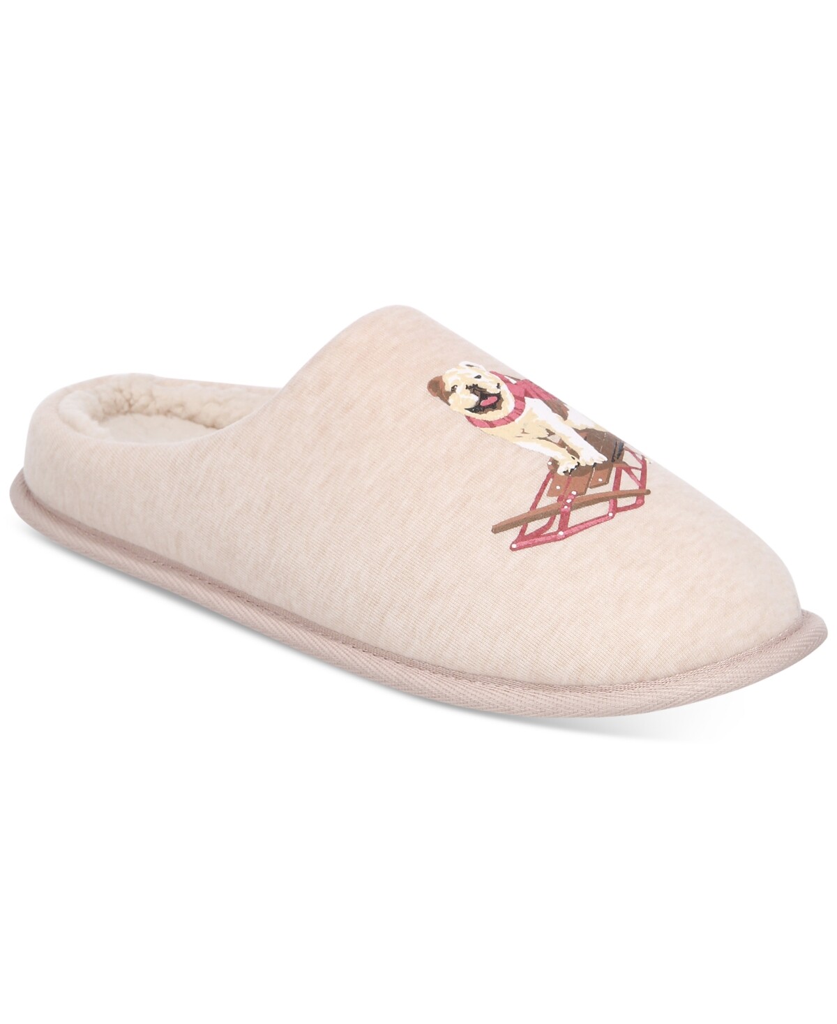 MSRP $30 Club Room Men's Sled Dog Slippers Beige Size Small (6-7)