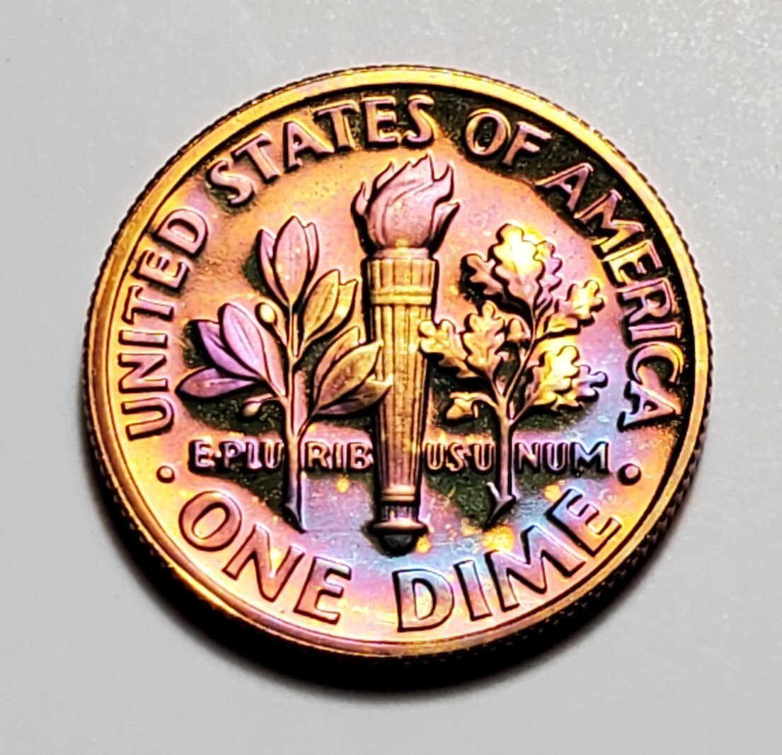 TONED 1991 S ROOSEVELT DIME PROOF UNC #C7506