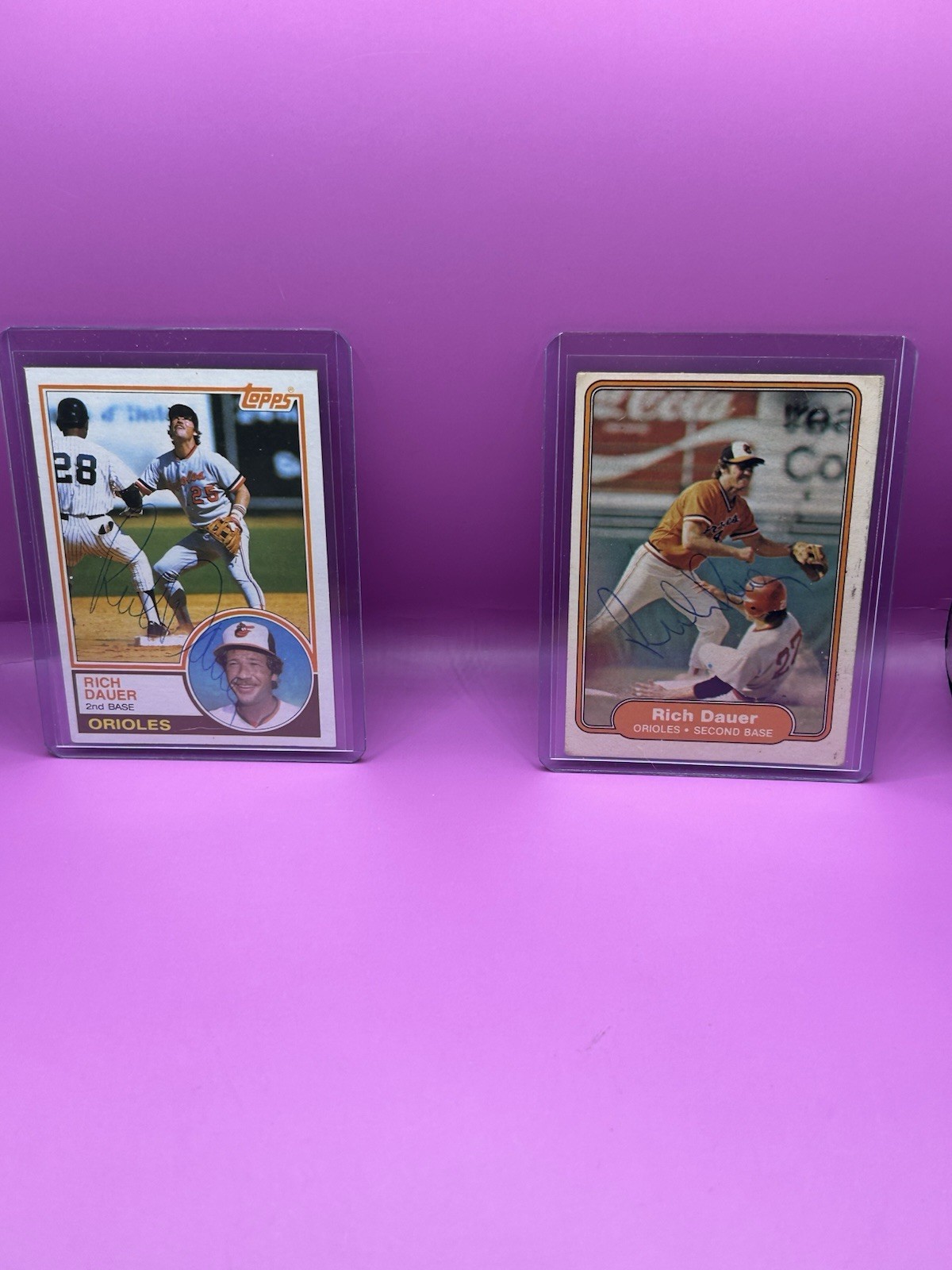 1983 Topps #579 Rich Dauer & 1982 Fleer Auto Autograph Signed D. 2025  Lot Of 2