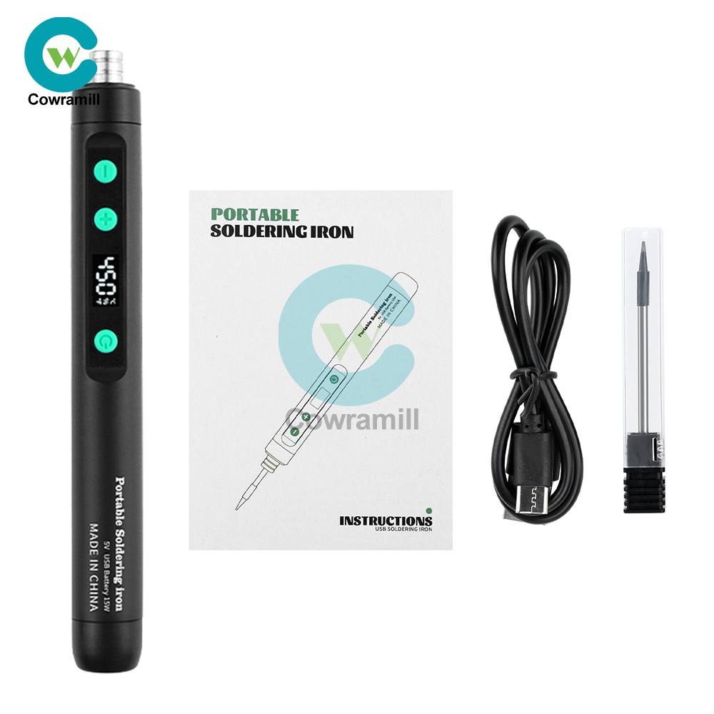 Mini Cordless Soldering Iron Kit USB Rechargeable Welding Tool Adjustable Temp