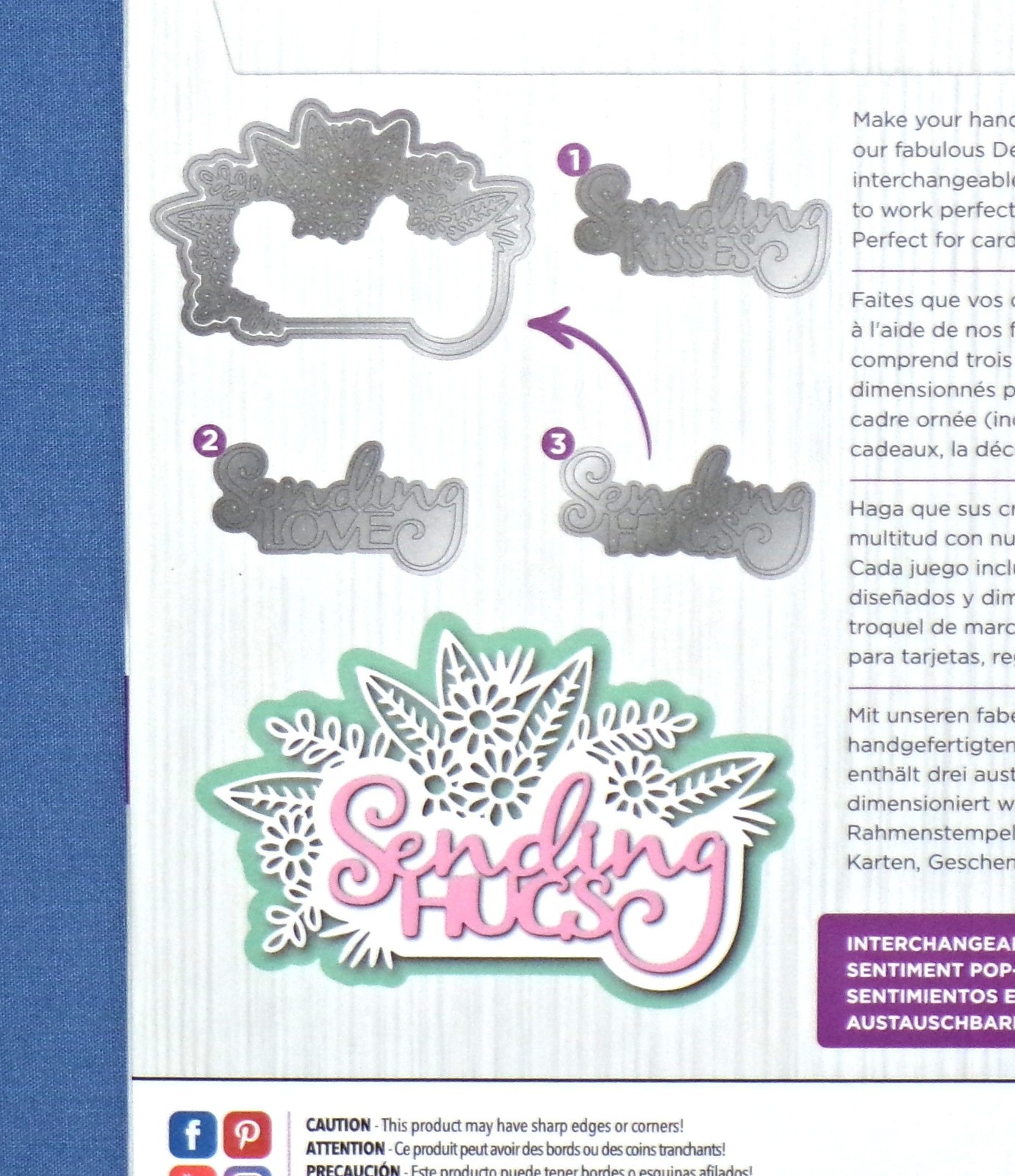 Crafters Companion Interchangeable Wild Flowers Die Sentiment Gemini Expression