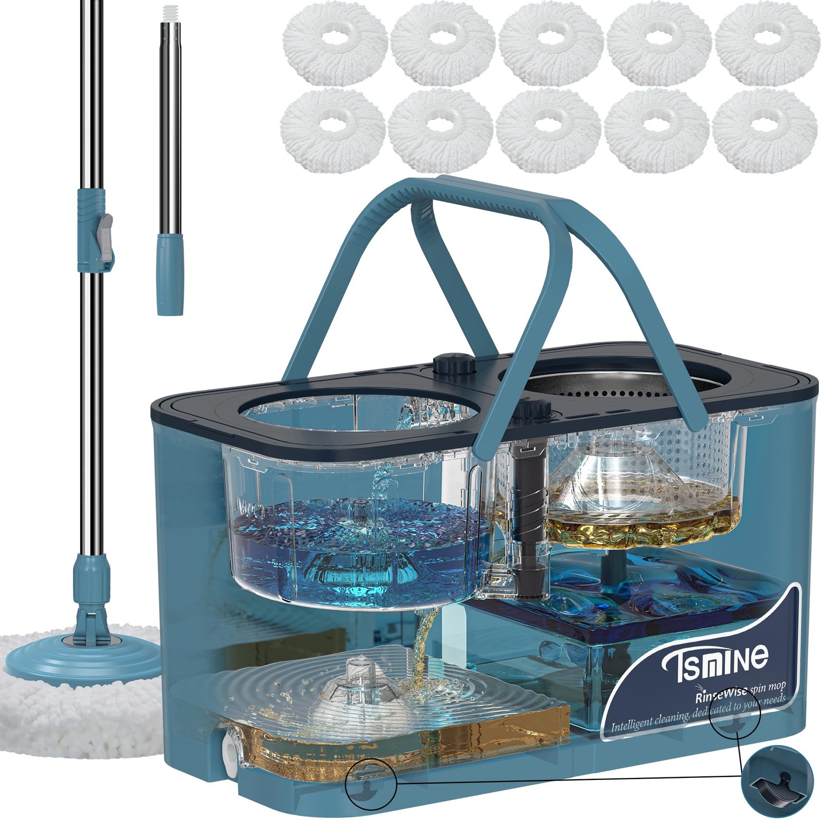 Gen 1 Large-Capacity Spin Mop and Bucket – for Big Homes & Deep Cleaning Days...