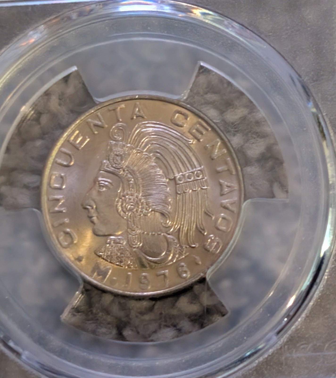 1976-Mo Mexico 50 Centavos No Dots PCGS MS66 Scarcer Subtype