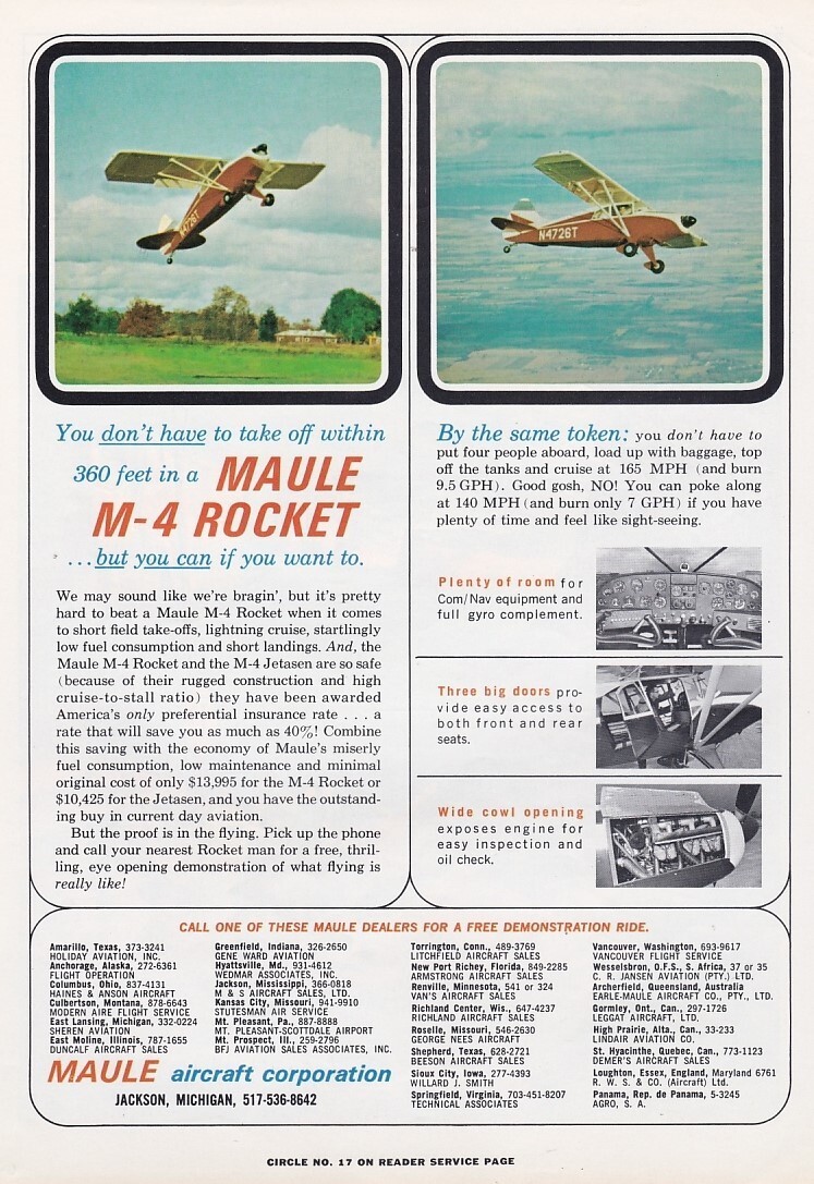 1965 Maule M-4 Rocket Aircraft ad 2/4/2024e