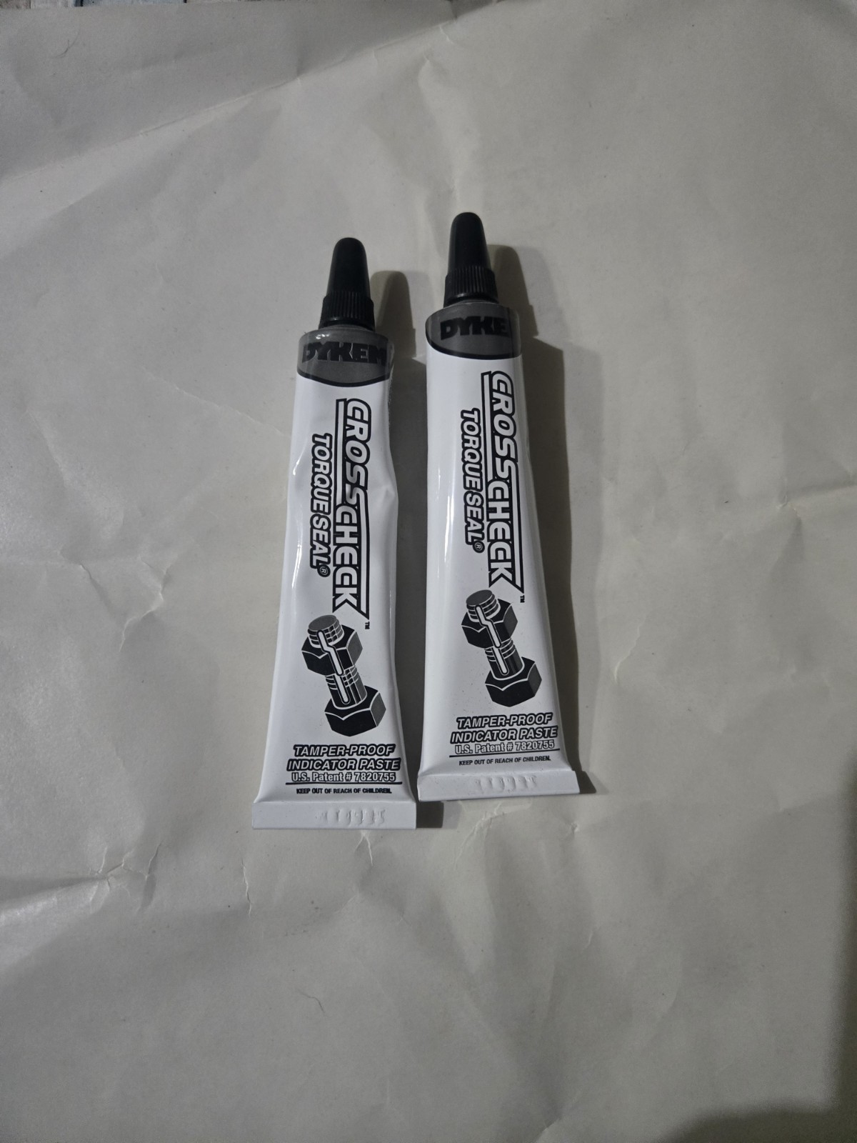 2 Pack Dykem 83319 1oz Tube Cross Check WHITE Tamper Proof Indicator