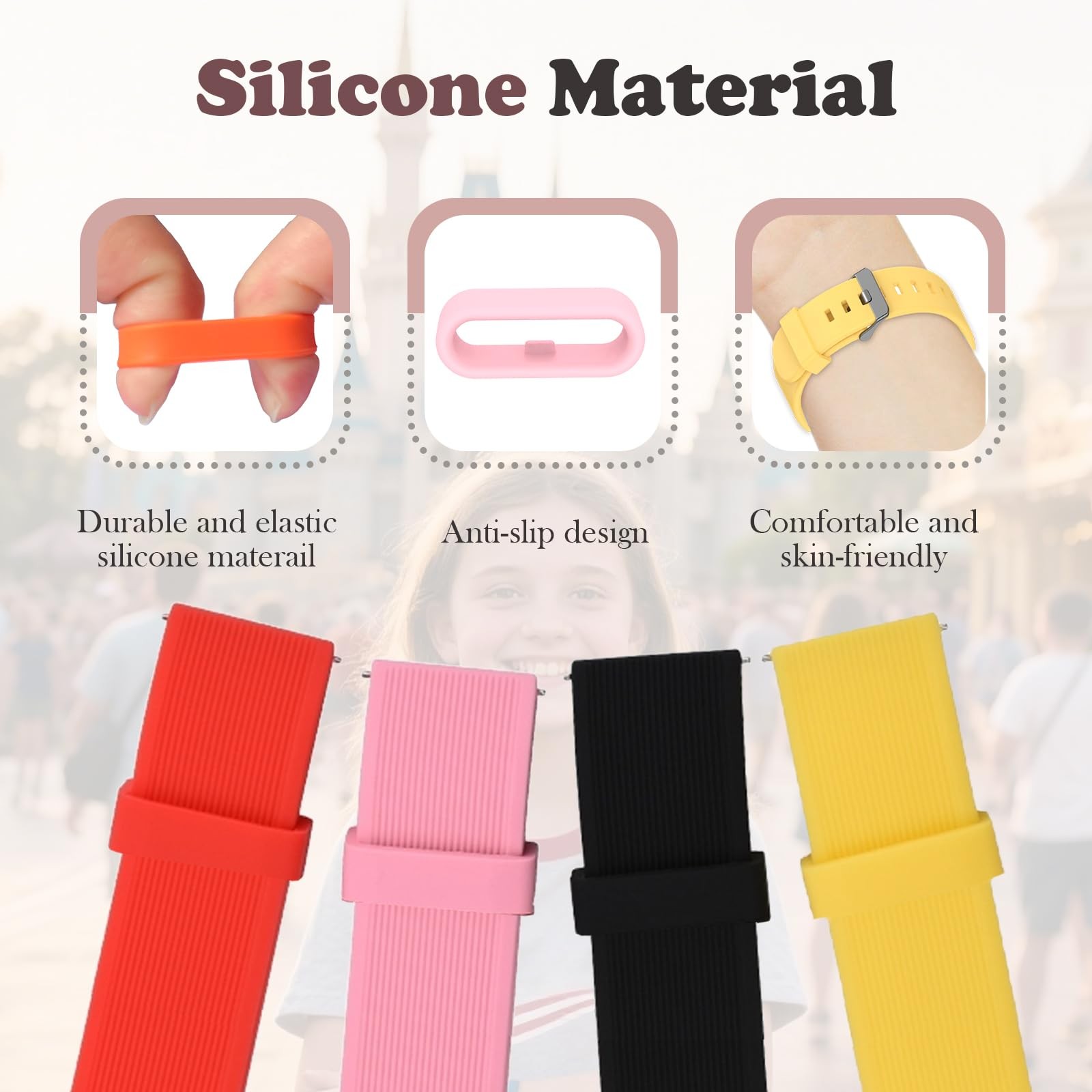 Multi-Color Band Keeper, Magic band locks, Silicone Fastener Small, 12pcs-Arc