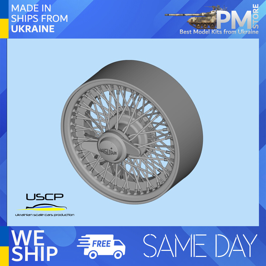 USCP 24P170 1/24 15inch Jaguar Classic Wire wheels Resin kit Upgrade accessories