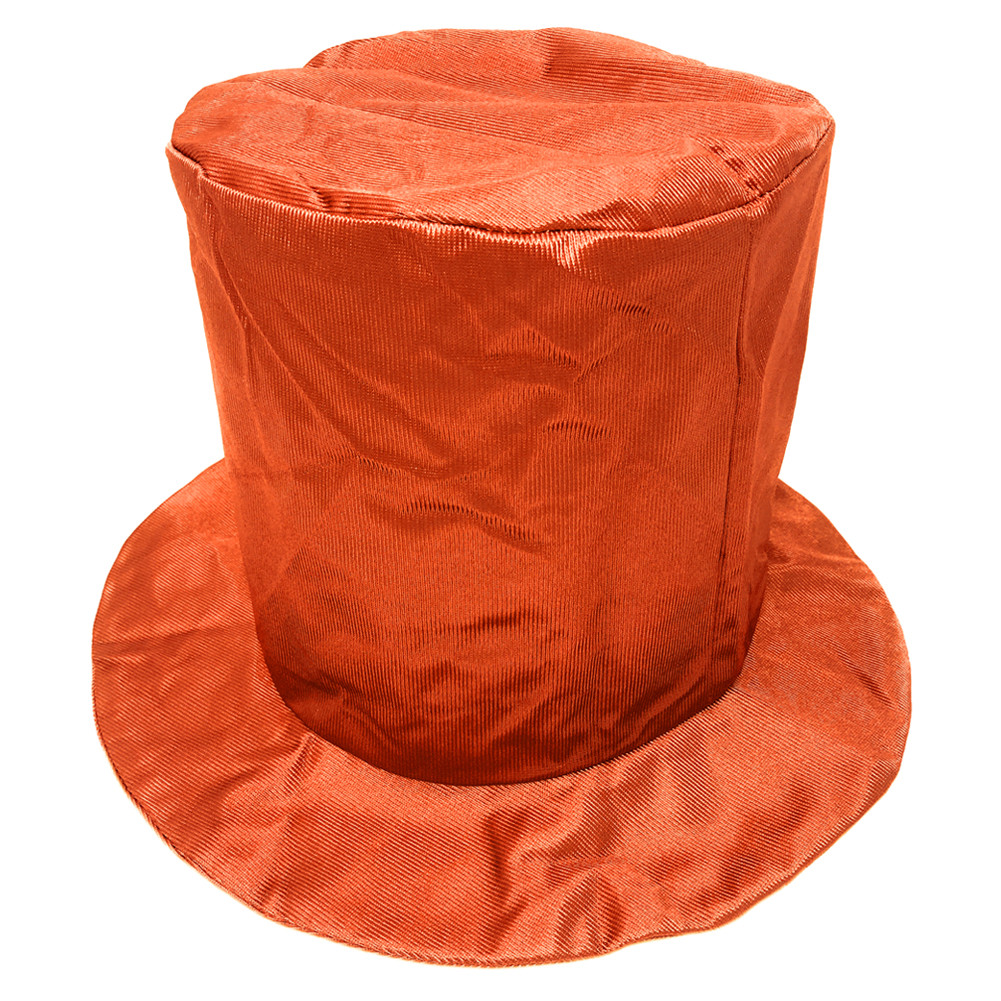Adult Shiny Orange Top Hat ~ FUN HALLOWEEN, COSTUME, NEW YEAR'S, BIRTHDAY, PARTY