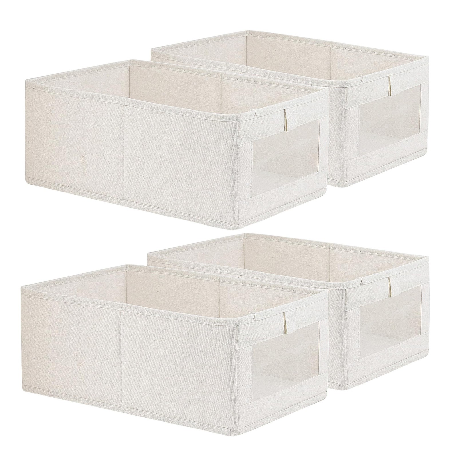 4 Pack Linen Storage Bins, Storage Containers for Organizing Clothing, Jeans,...