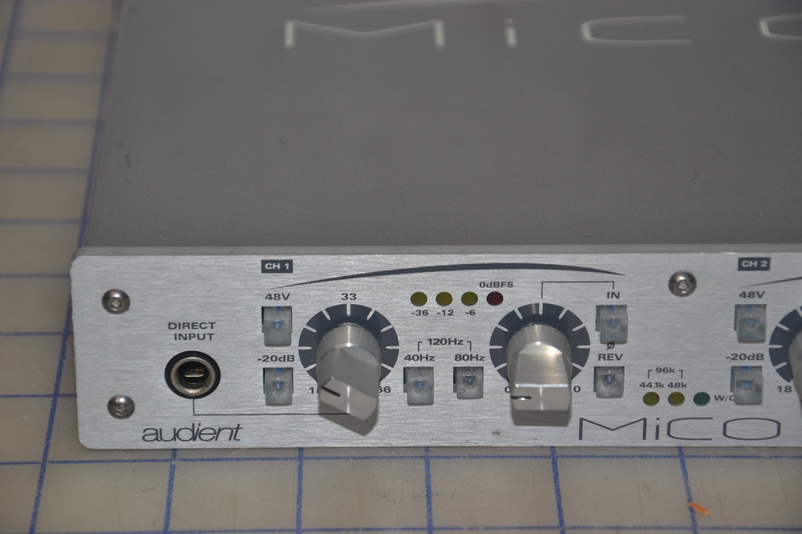 Mico Audient Compact 2-Channel HMX 48V Phantom Power Microphone Preamplifier