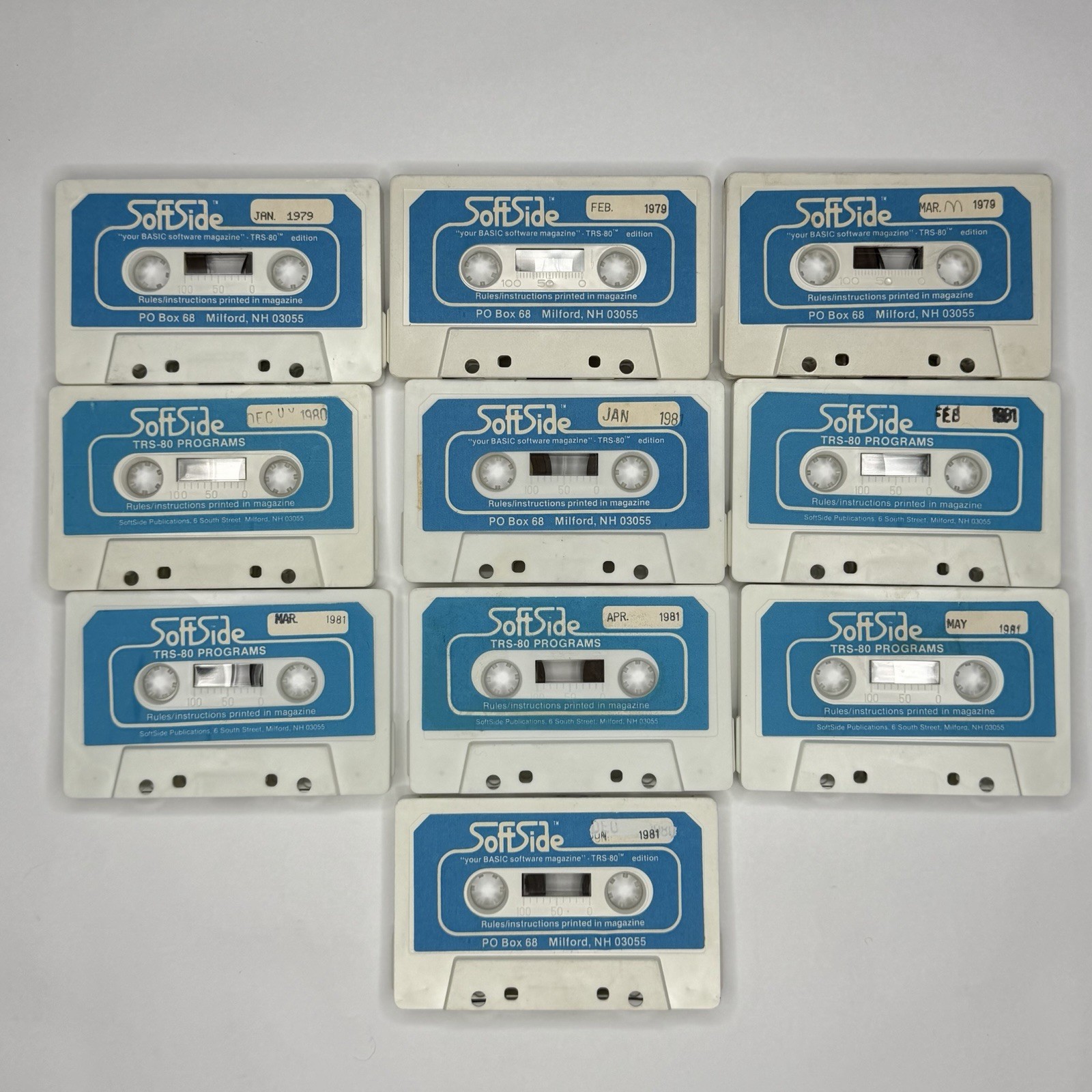 (10) Vintage Radio Shack TRS-80 Soft Side Software Magazine Cassettes 1979-81