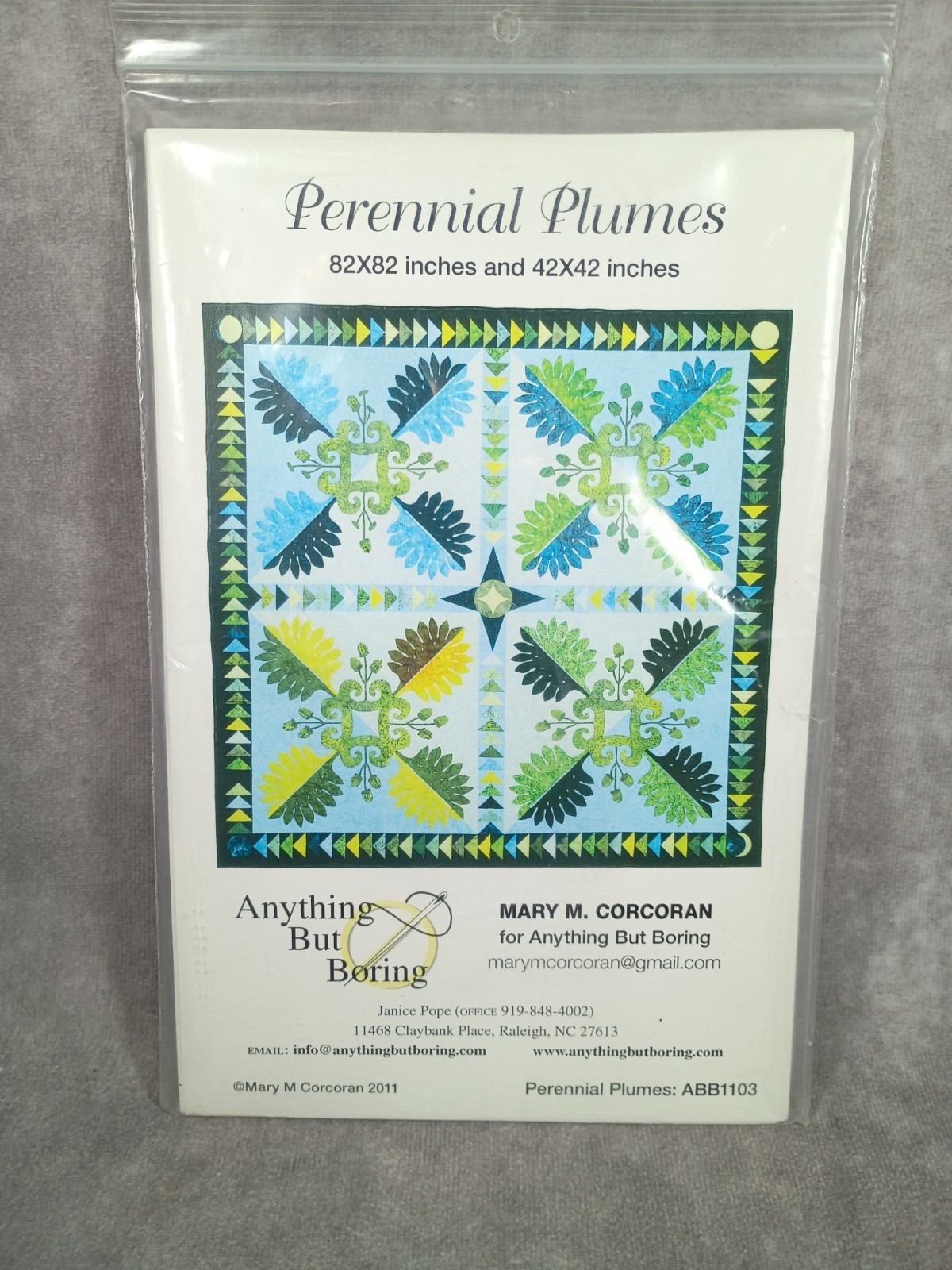 Perennial Plumes Quilt Pattern by Anything But Boring ABB1103 42" sq or 82" sq