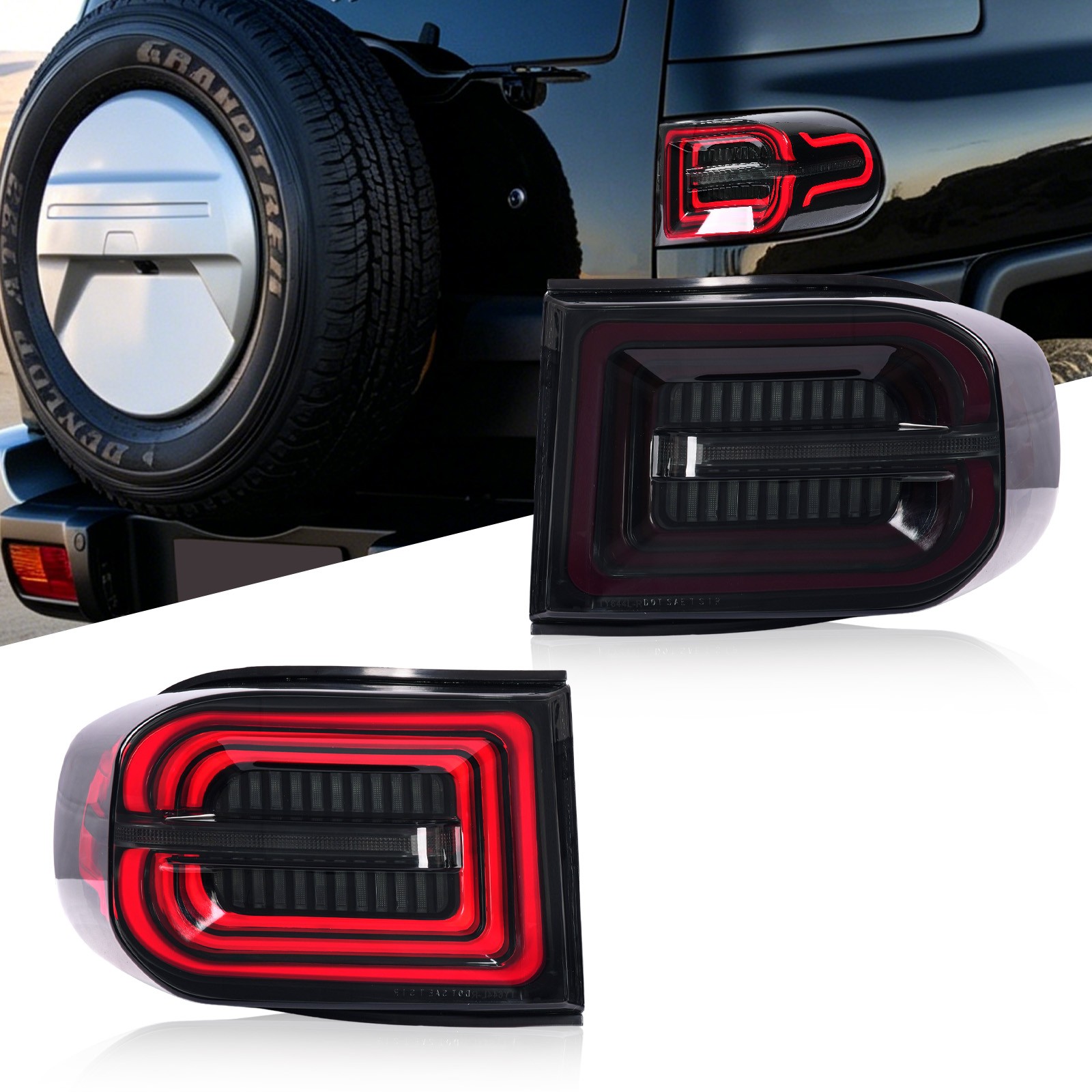 Animation LED Tail Lights For Toyota FJ Cruiser 2007-2014 Rear Lamps Assembly