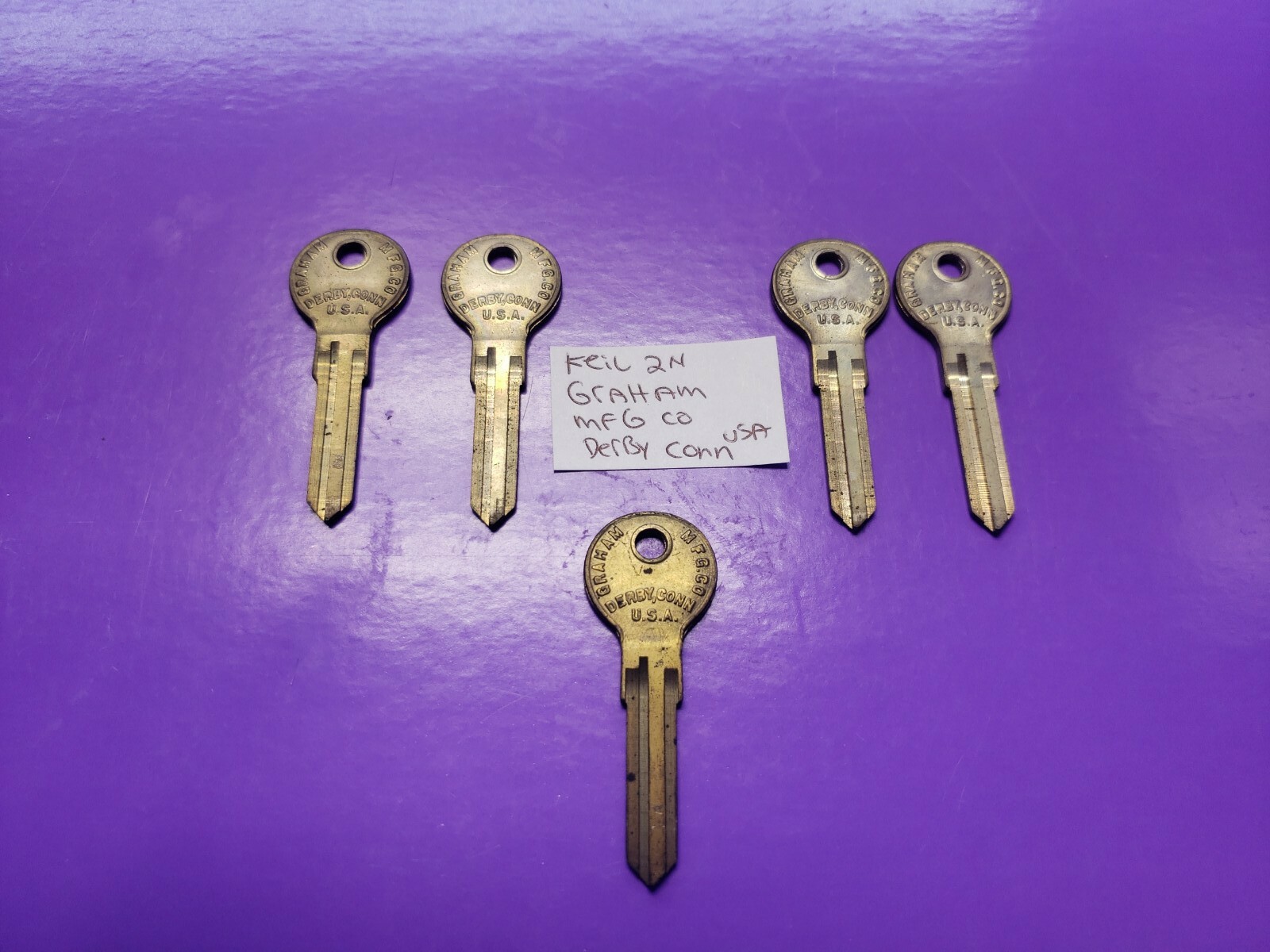 2 N BRASS BLANK KEIL GRAHAM MFG CO DERBY CONNECTICUT NEW BLANKS LOT OF 5