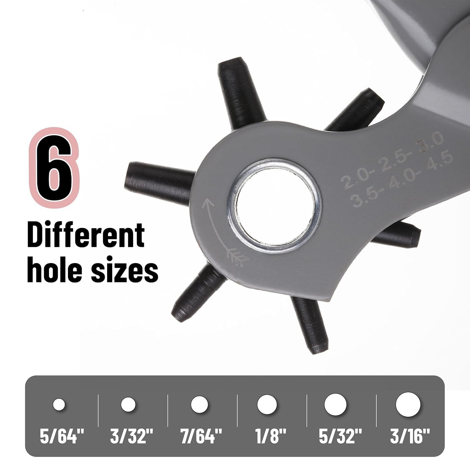 Premium Leather Hole Punch Tool with 6 Size Options - Craftsmanship at Its Best