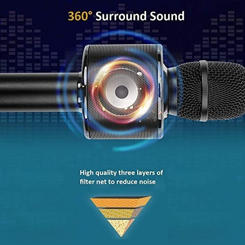 Wireless Bluetooth Karaoke Microphone - 3-in-1 Handheld Mic & Speaker for Partie