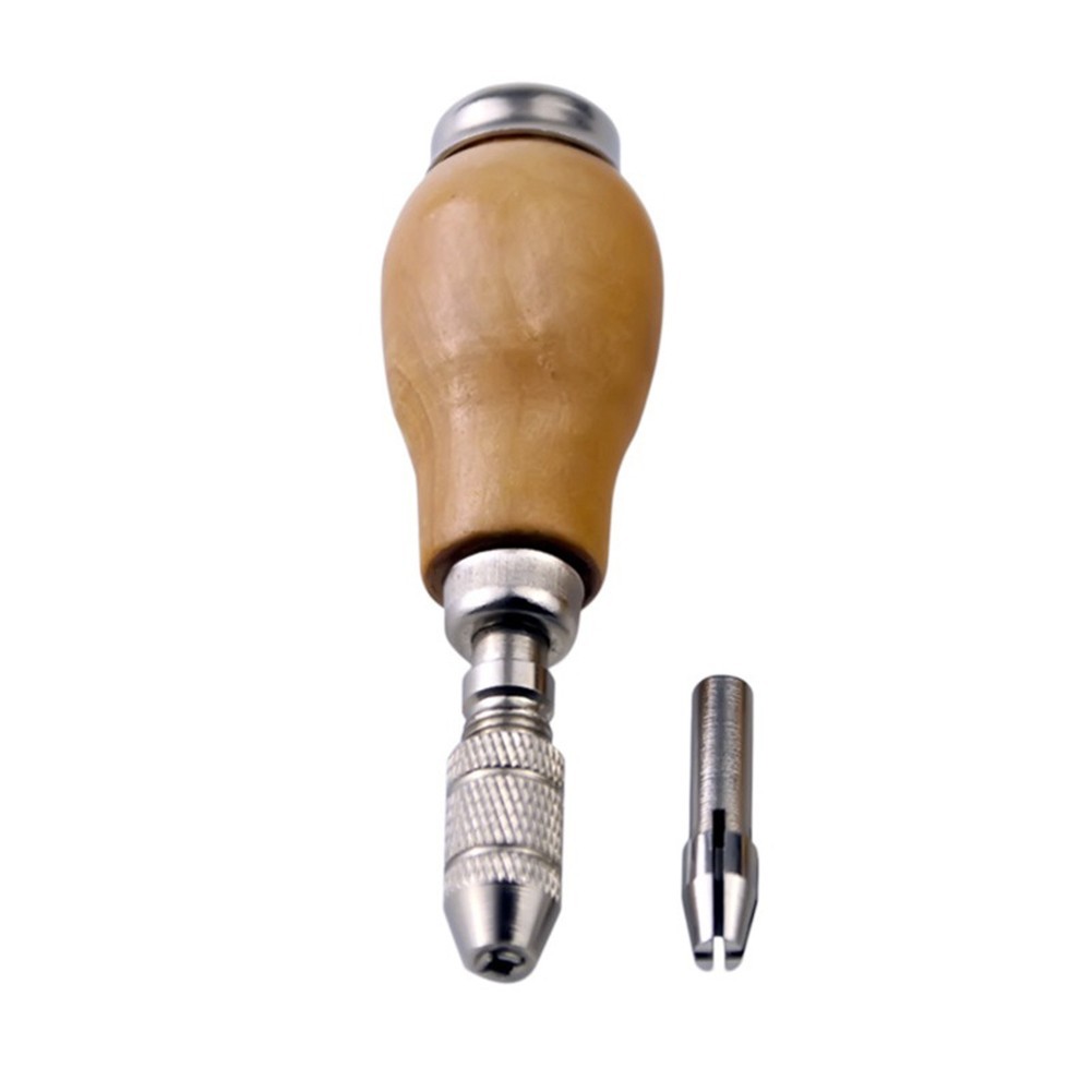 Jeweler Pin Vise Vice Wooden Handle with Chuck Twisting Wire Wrapping Drill Tool