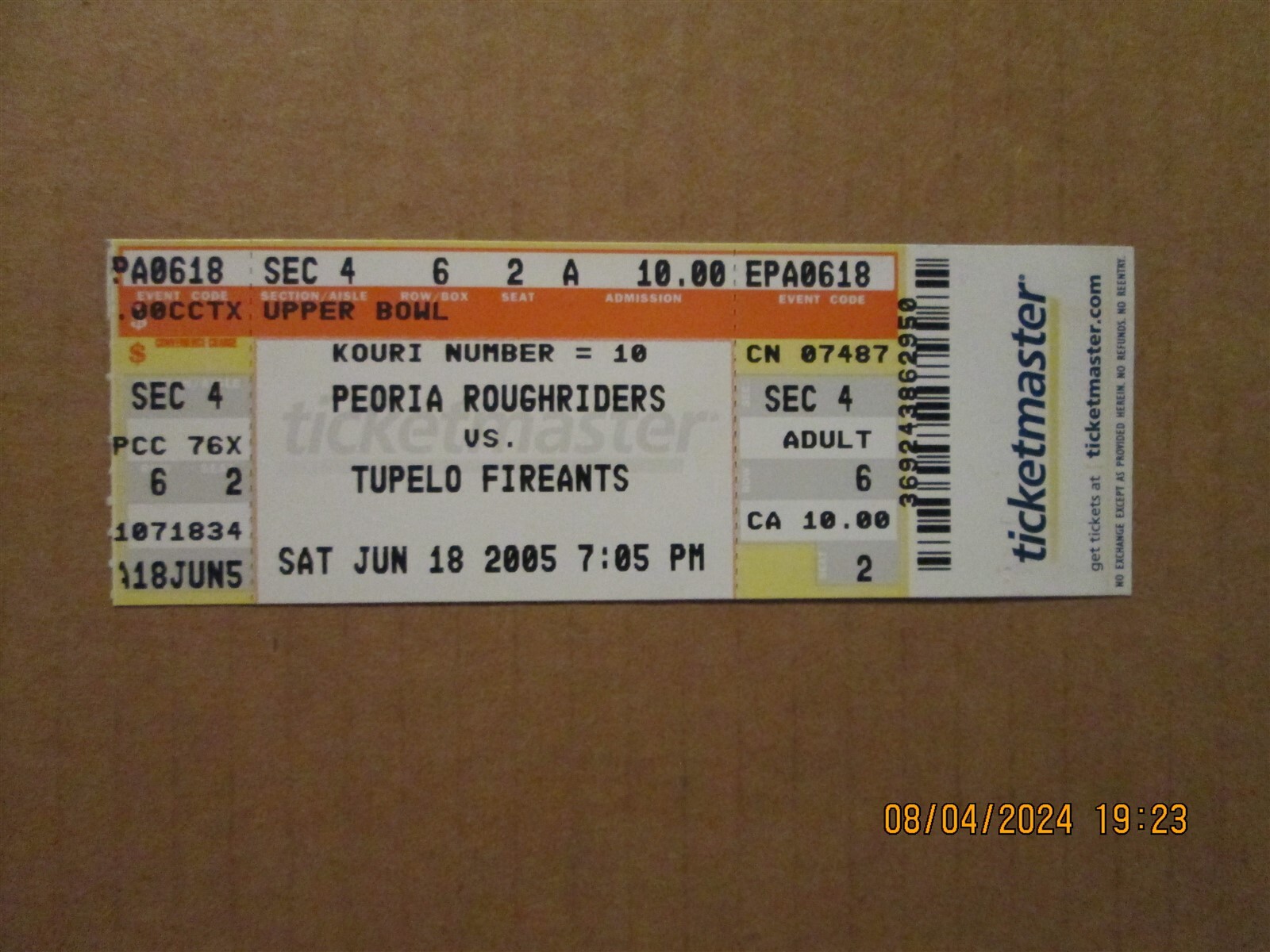 IUF Peoria Roughriders vs.Tupelo Fireants Vintage Defunct Circa 2005 Full Ticket