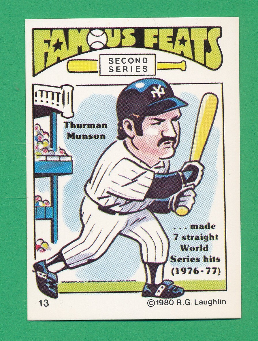 NM-MT+/- THURMAN MUNSON NYY 1980 FLEER LAUGHLIN #13 UNCREASED READ *TPHLC-2993