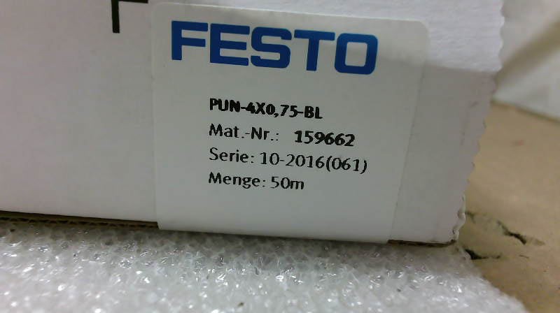 Festo PUN-4X0,75-BL Blue 4mm OD Plastic Tubing 50 Meters-New In Box