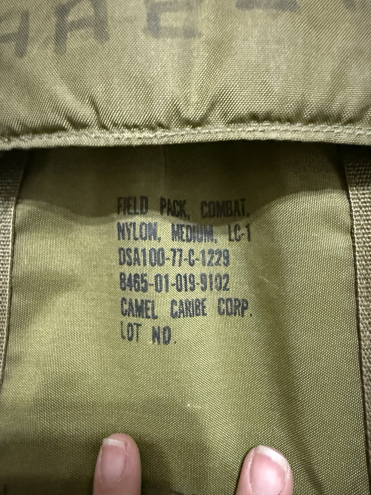 Vintage US Military Nylon Field Pack Combat Backpack LC-1 NO FRAME