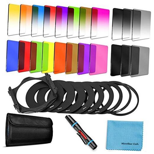 24 PCS Square Filter Kit ND Filters Graduated Full Color 24 in 1 Filter Set