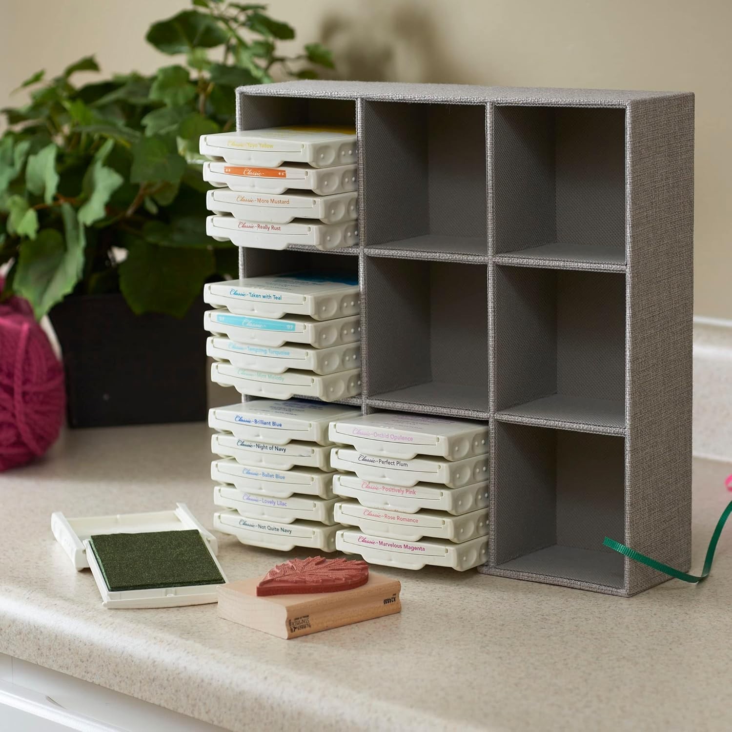 Grey 9-Compartment Fabric Drawer Organizer, 12" x 12" - Elegant Storage Solution