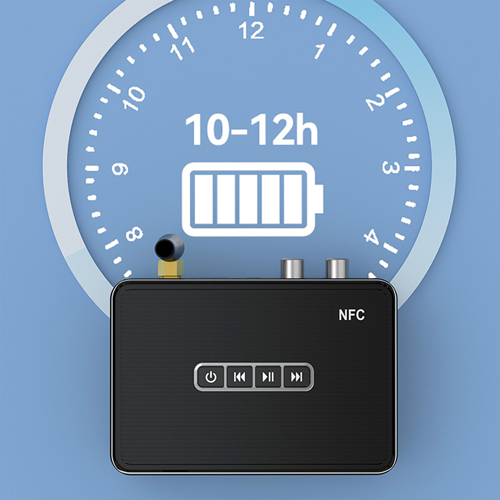 Bluetooth5.1 Digital Receiver Wireless NFC to RCA Stereo Audio Amplifier Adapter