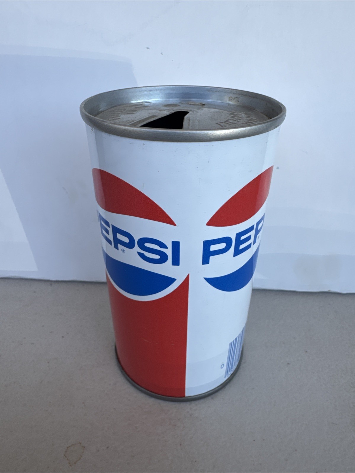 Vintage Soda Can Pepsi Steel 12oz Red White Blue