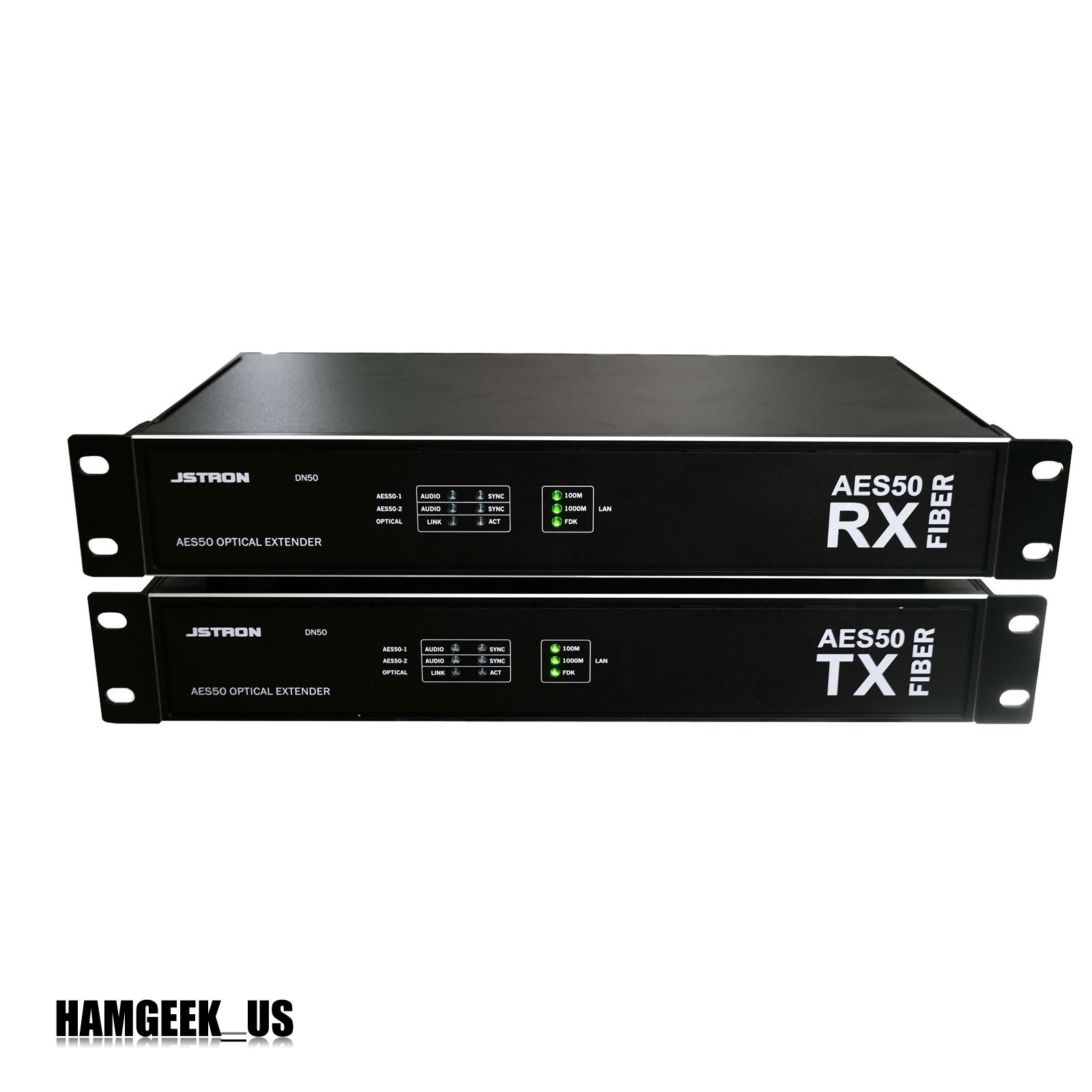 DN50 AES50 Optical Fiber Extender+Gigabit Transceiver Tuning Light Transmission