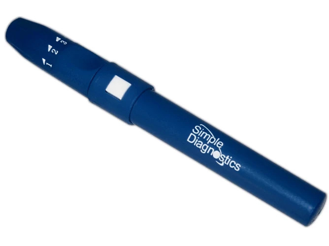 Simple Diagnostics EZ Pull and Click Style Lancing Device - Dark Blue
