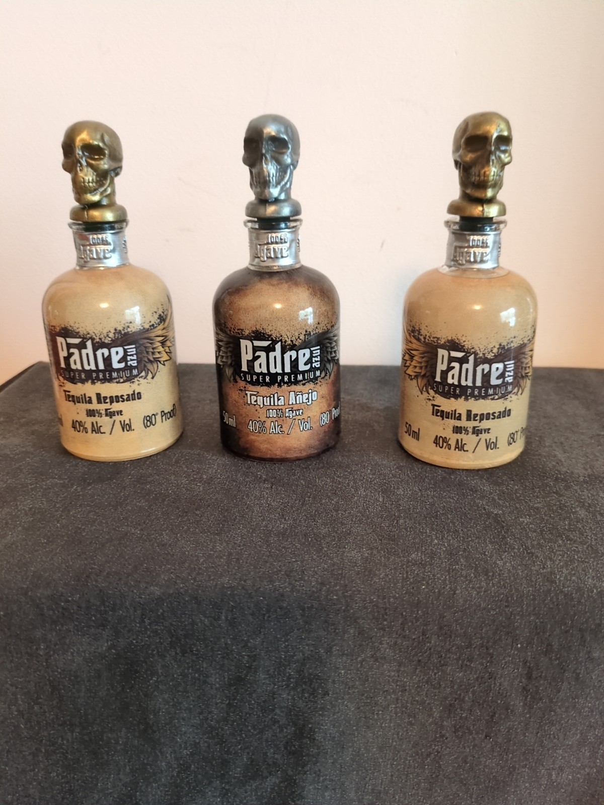 Padre Azul - 3 Empty Bottles - 2 Reposado And 1 Anejo - 50 ML