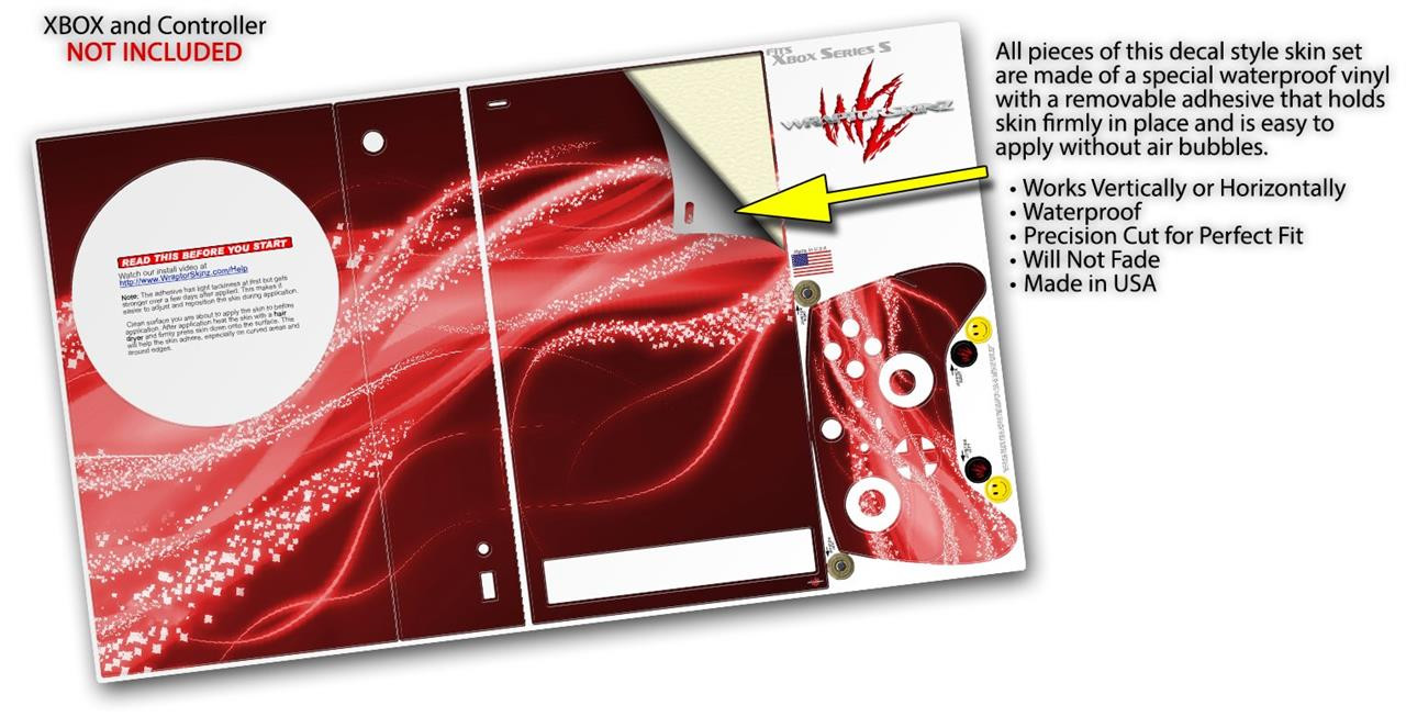 Skin Wrap for XBOX Series S Console Controller Mystic Vortex Red