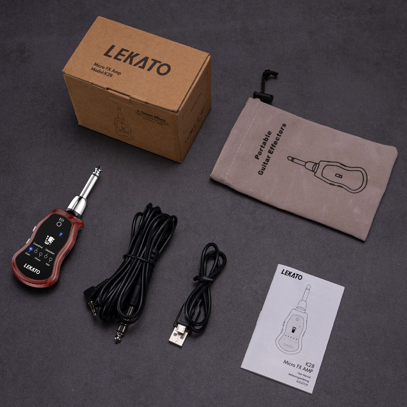 Lekato Guitar Headphone AMP Mini Bluetooth Guitar Amplifier 5 Effects