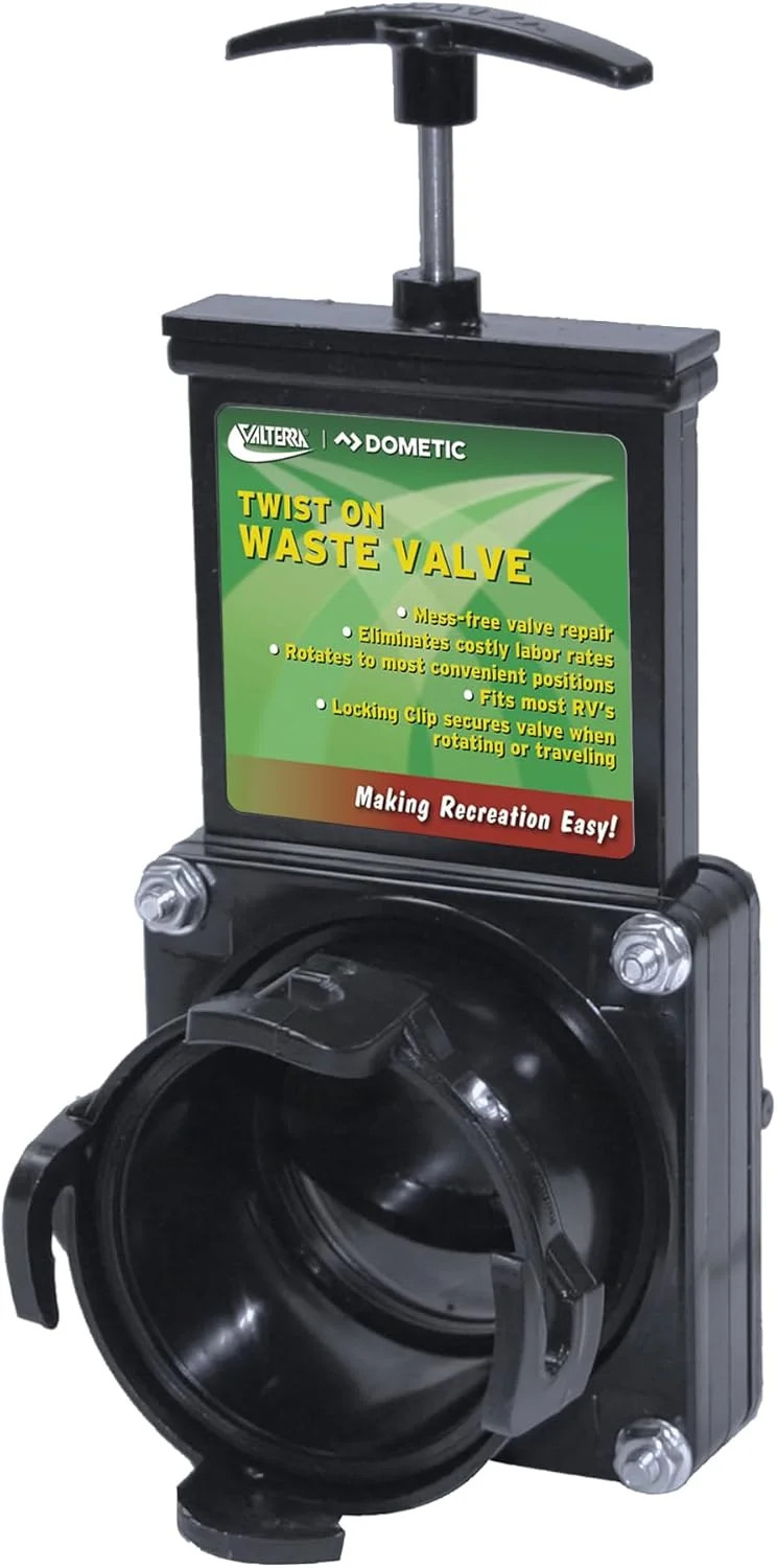 T58 Twist-On Waste Valve, Mess-Free Waste Valve for RV's, Campers, Trailers