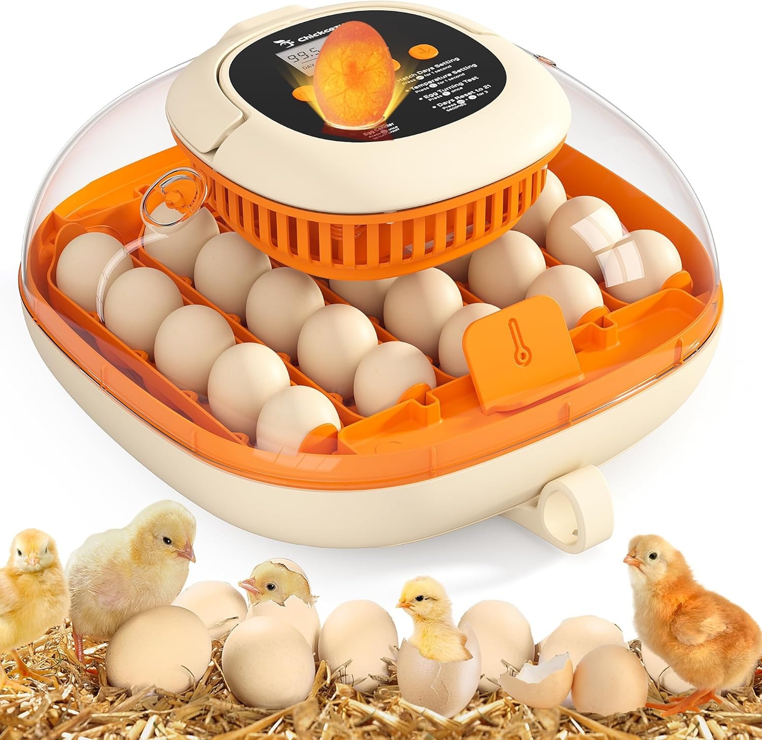 Chickcozy 25 Egg Incubator, Automatic Egg Turner with Thermometer Seat and Humid