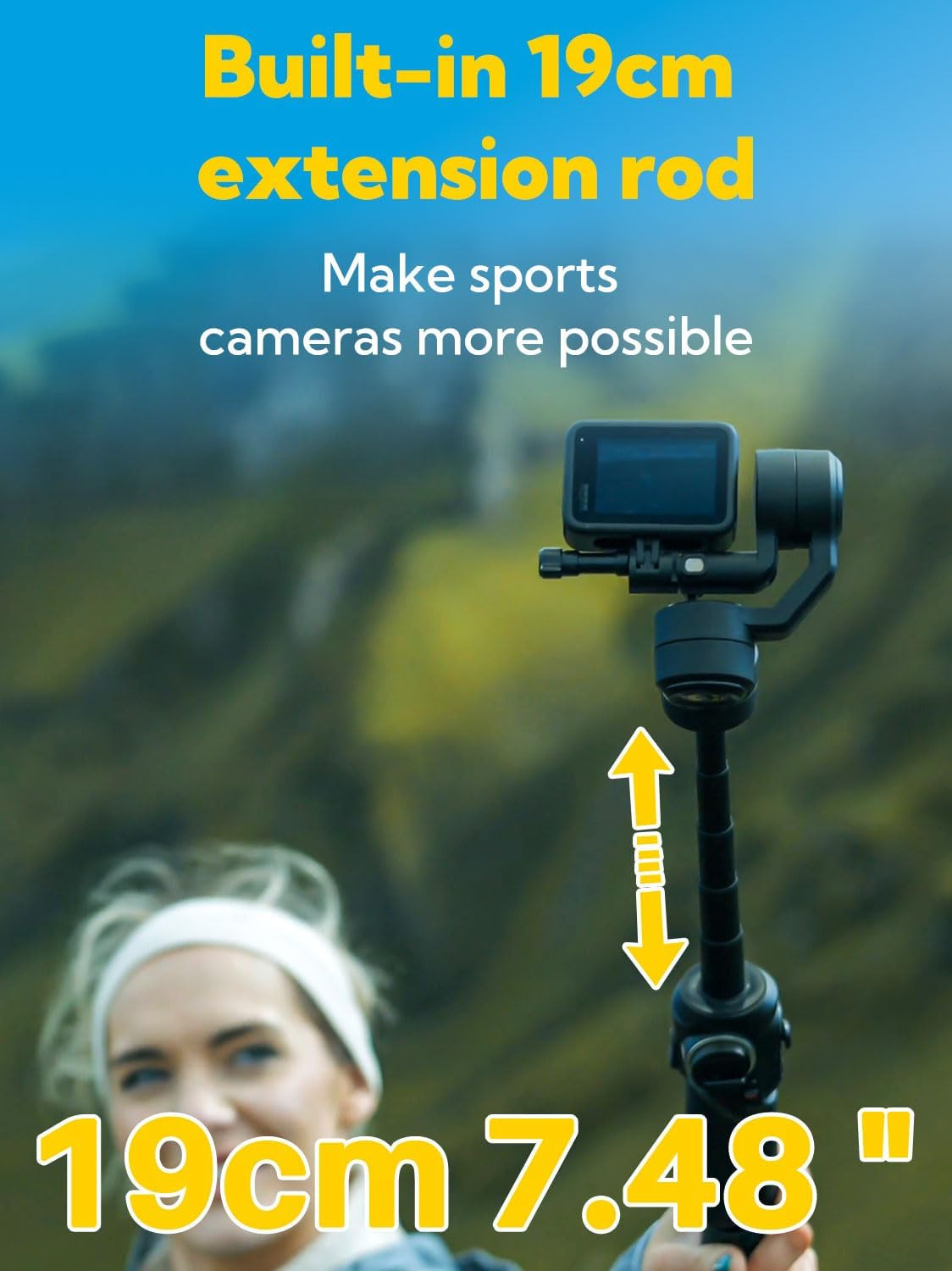 Gimbal Stabilizer for OSMO Action4 Sport Camera, 3-Axis Handheld Stabilizer for