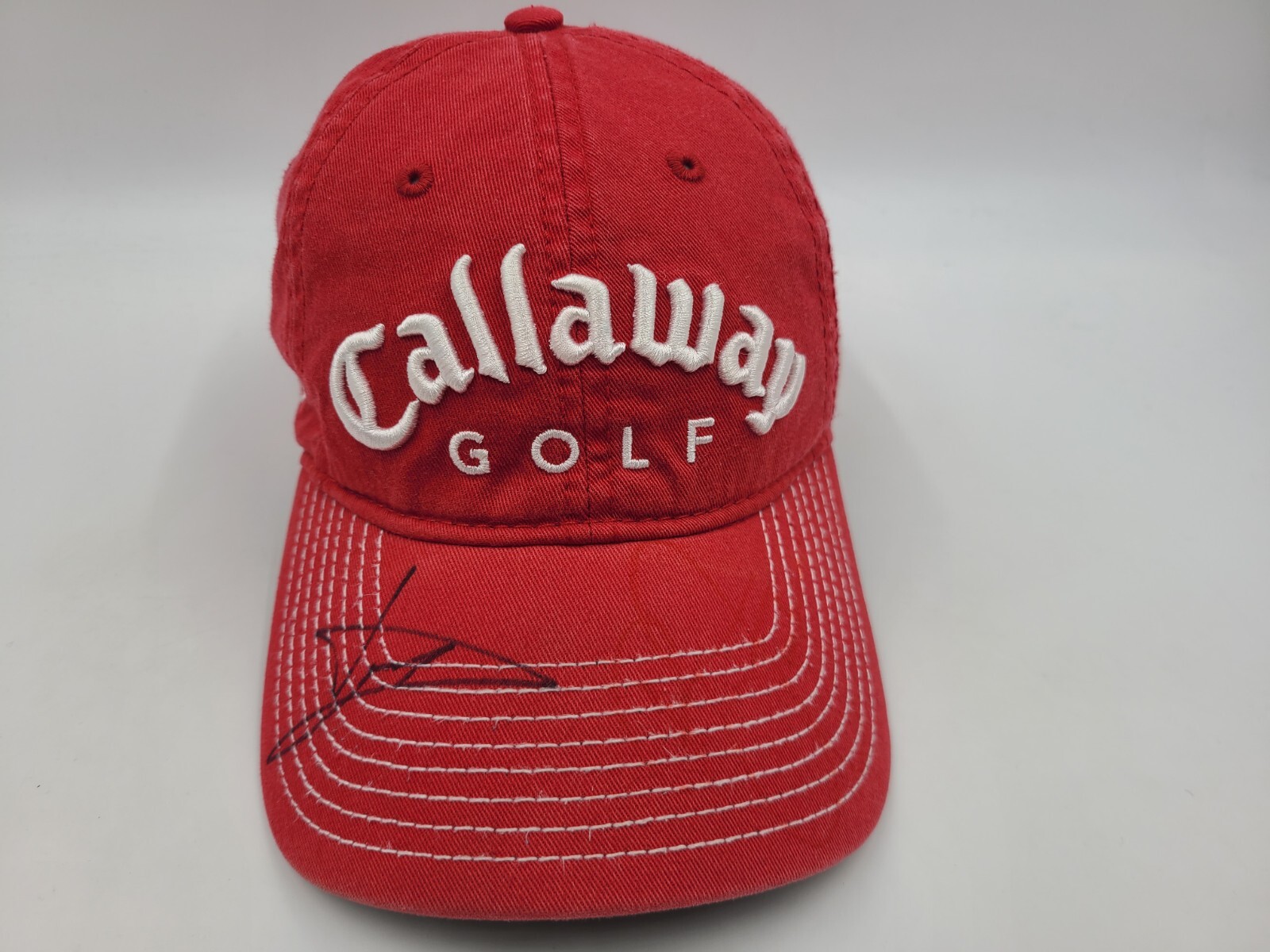 Callaway Golf FT-5 Tour i Autographed Signed Strapback Adjustable Hat Cap Red