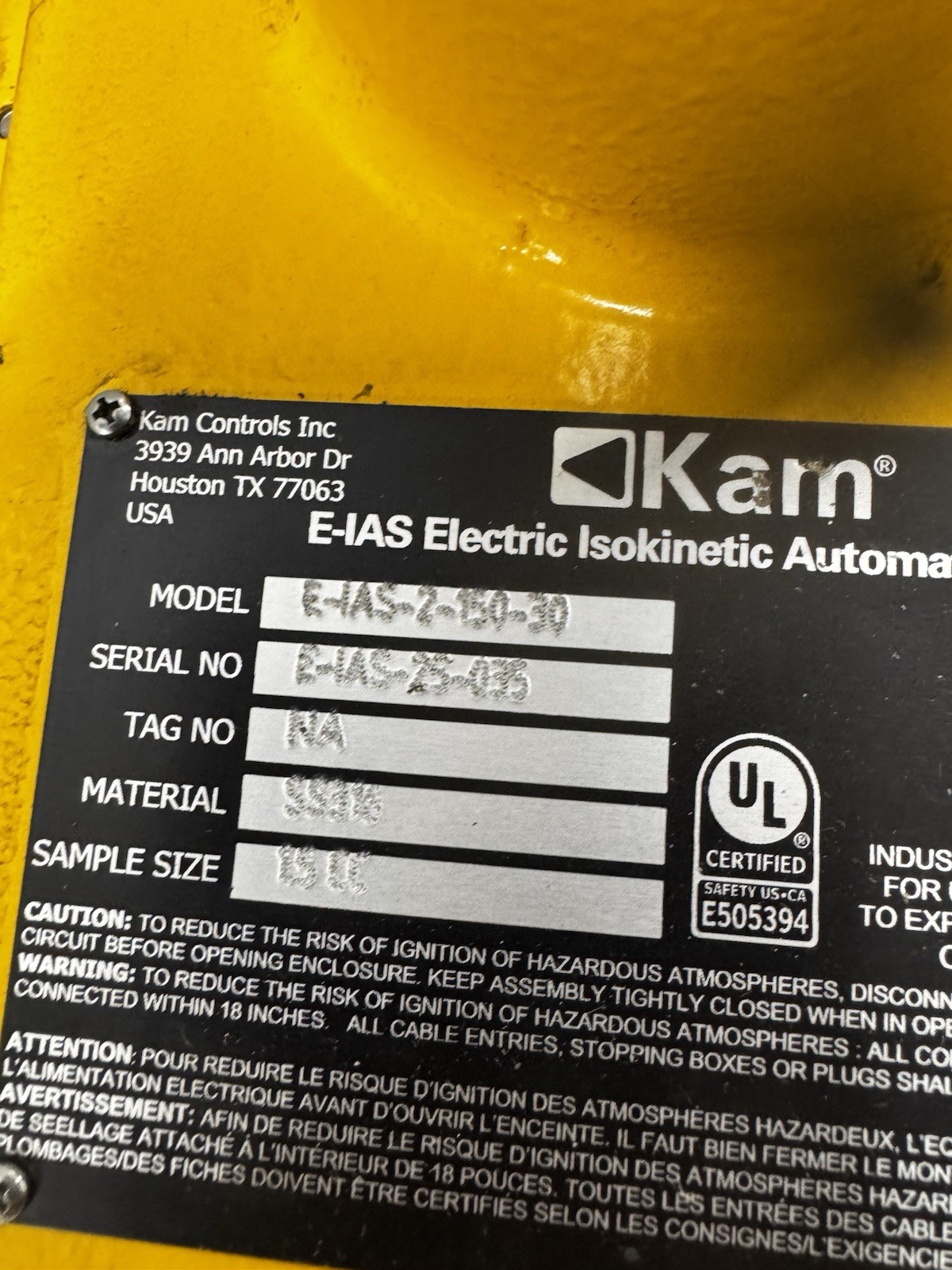 KAM E-IAS Electric Isokinetic Automatic Sampler