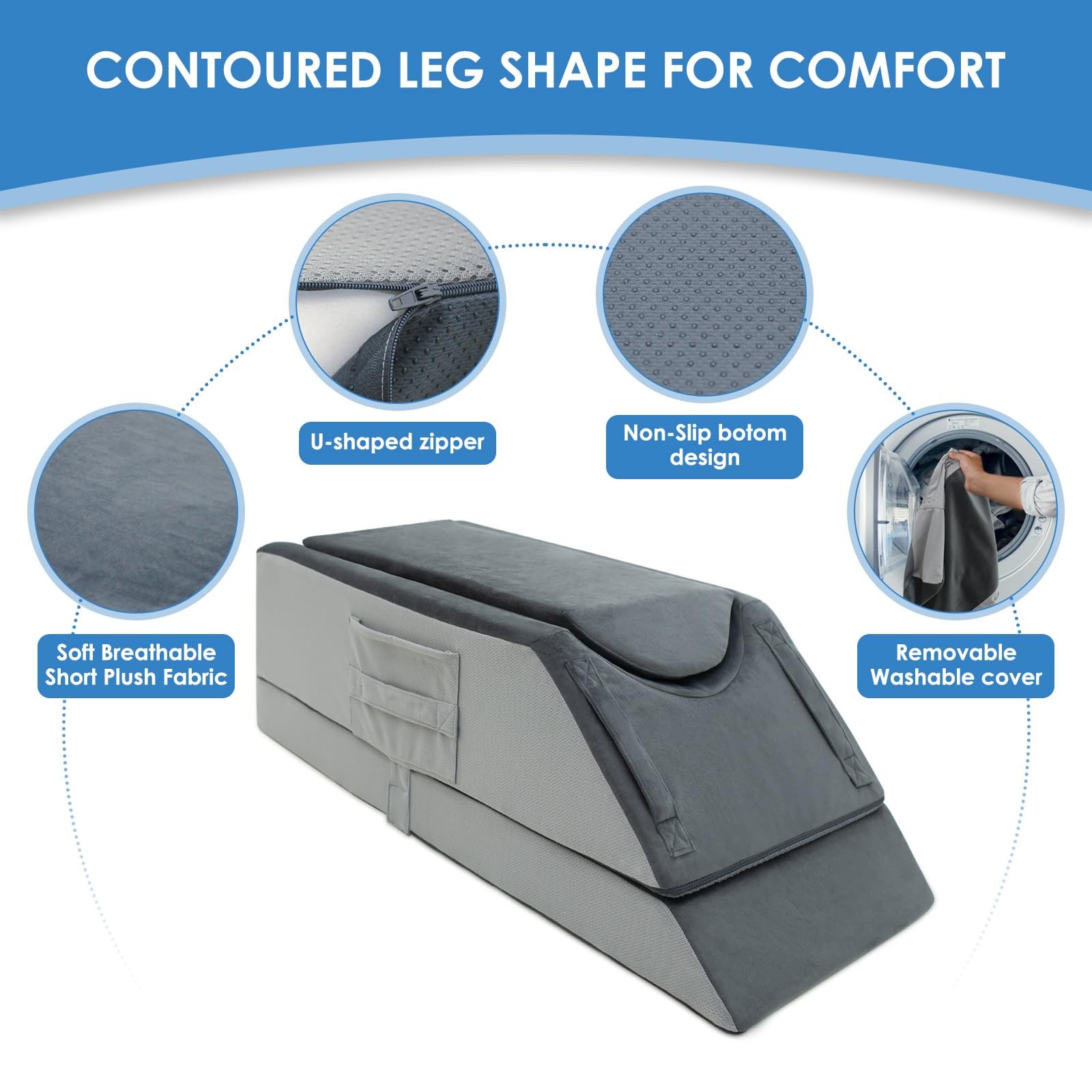 Leg Elevation Pillows for After Surgery,4-Height Adjustable Leg Elevating Pil...