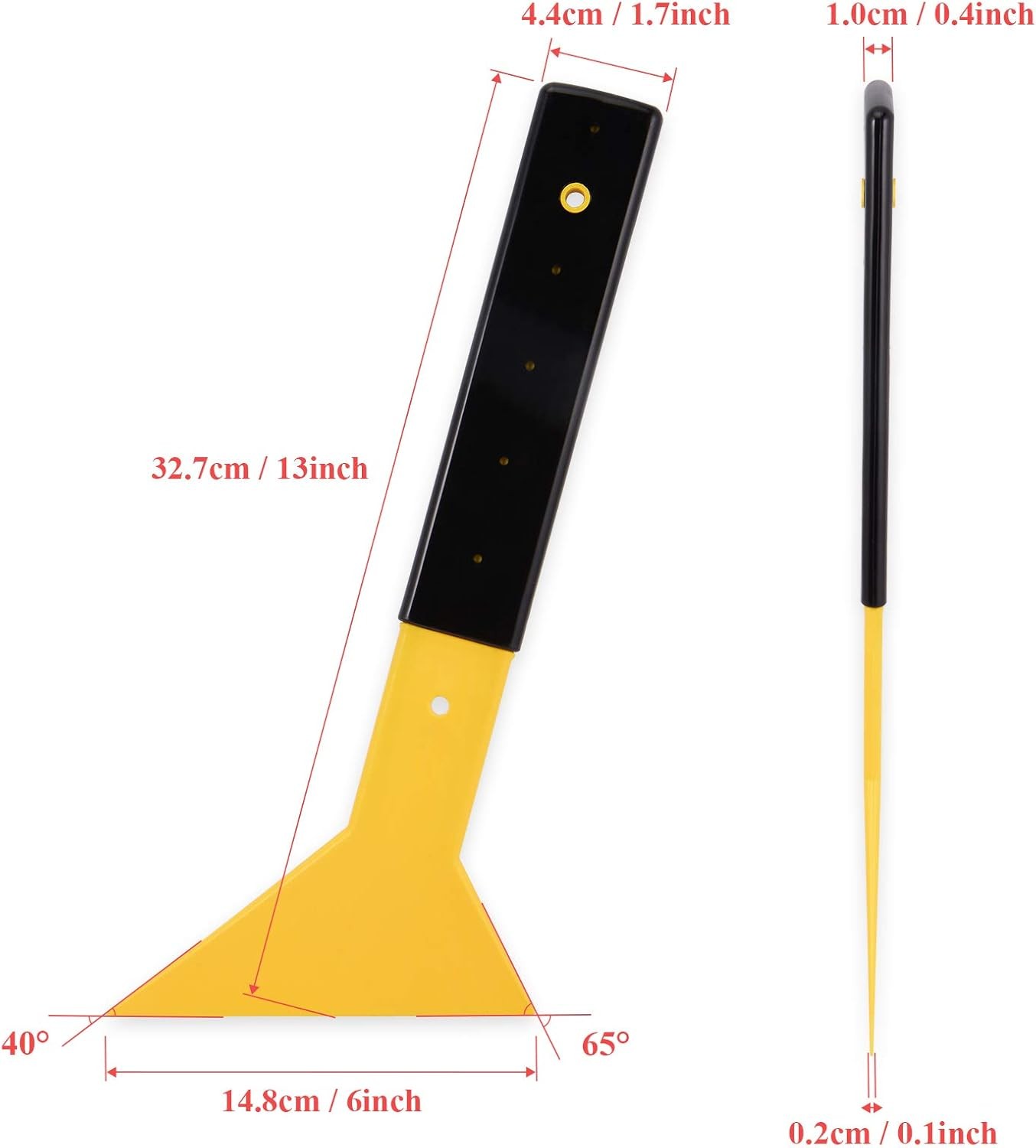 EHDIS Window Tint Squeegee Long Handle Scraper Tool Triangle Slim Foot Yellow