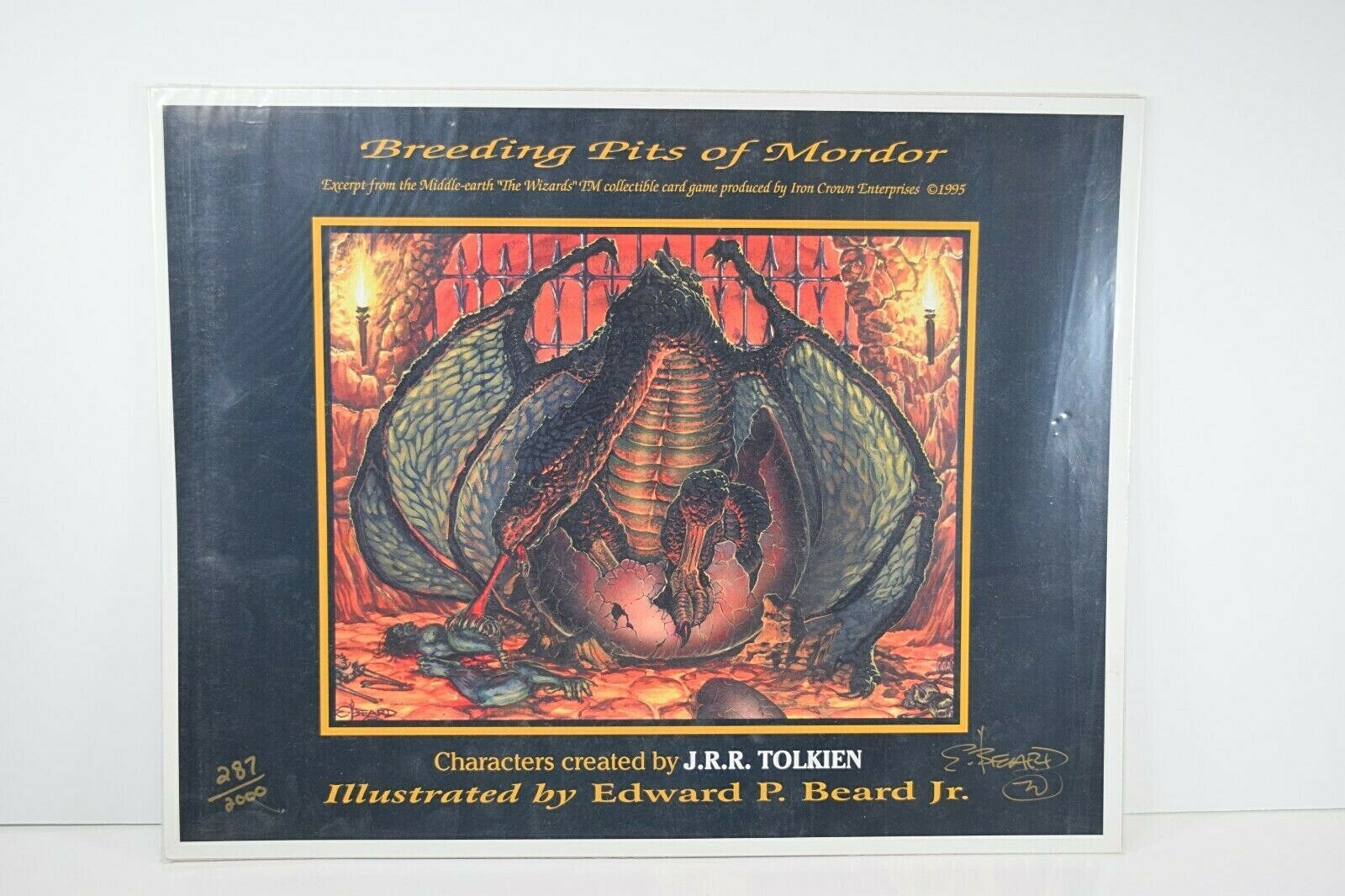 Edward Beard Jr. Breeding Pits of Mordor. LE Lithograph #287/2000 Signed,Sealed