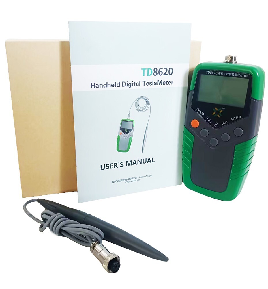 Tesla Meter Gauss Meter Surface Magnetic Field Tester Fluxmeter with 2% Accuracy